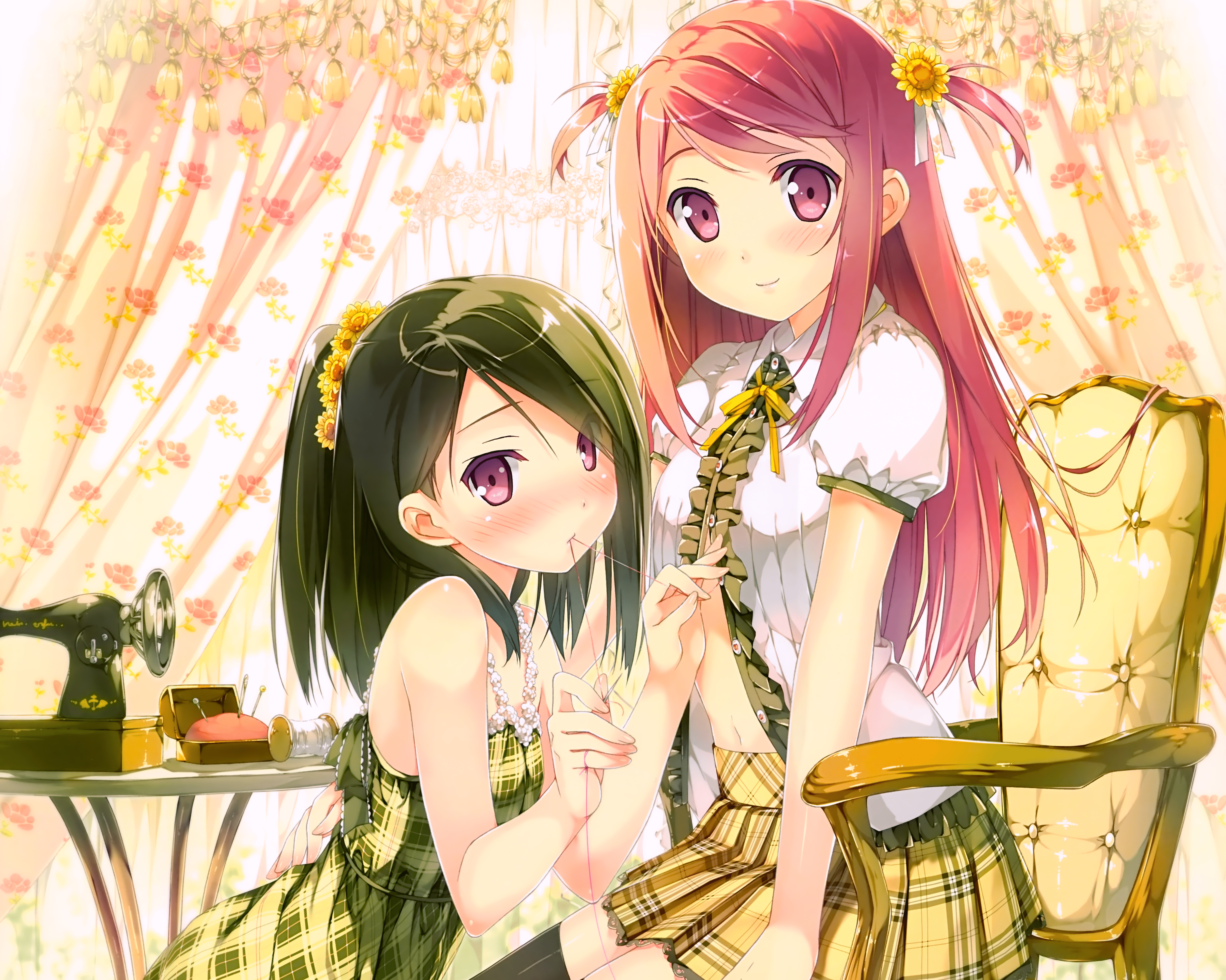 4946x3957 Anime Two Girls Wallpaper