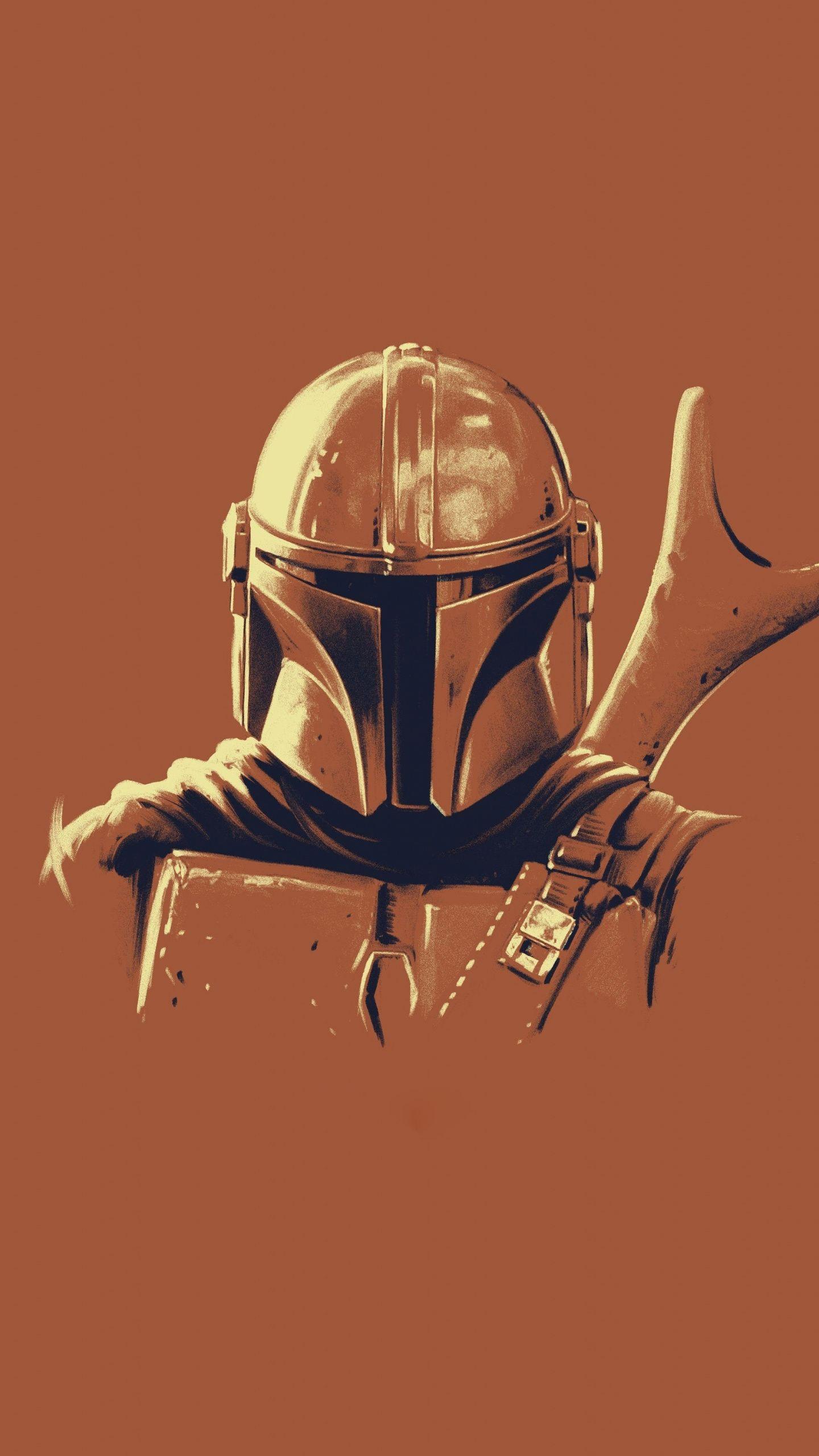 1440x2560 Mandalorian, minimalist wallpaper. Star wars background, Star wars art, Star wars wallpaper