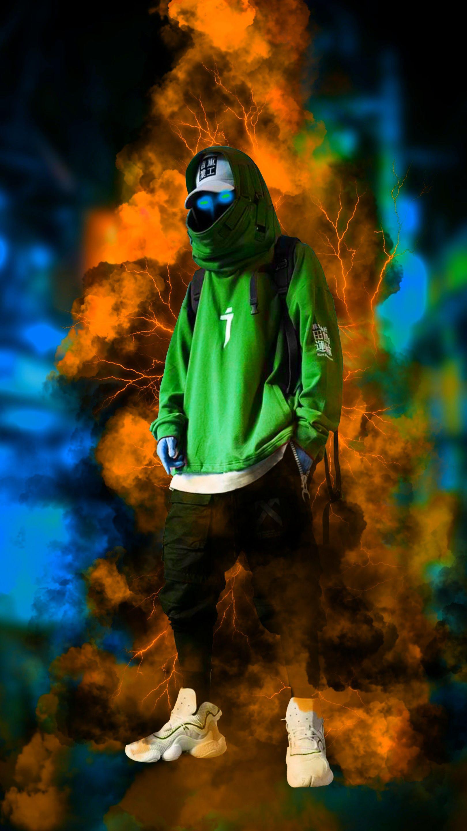 1620x2880 Masked Man Street. Aesthetic Wallpaper 2021