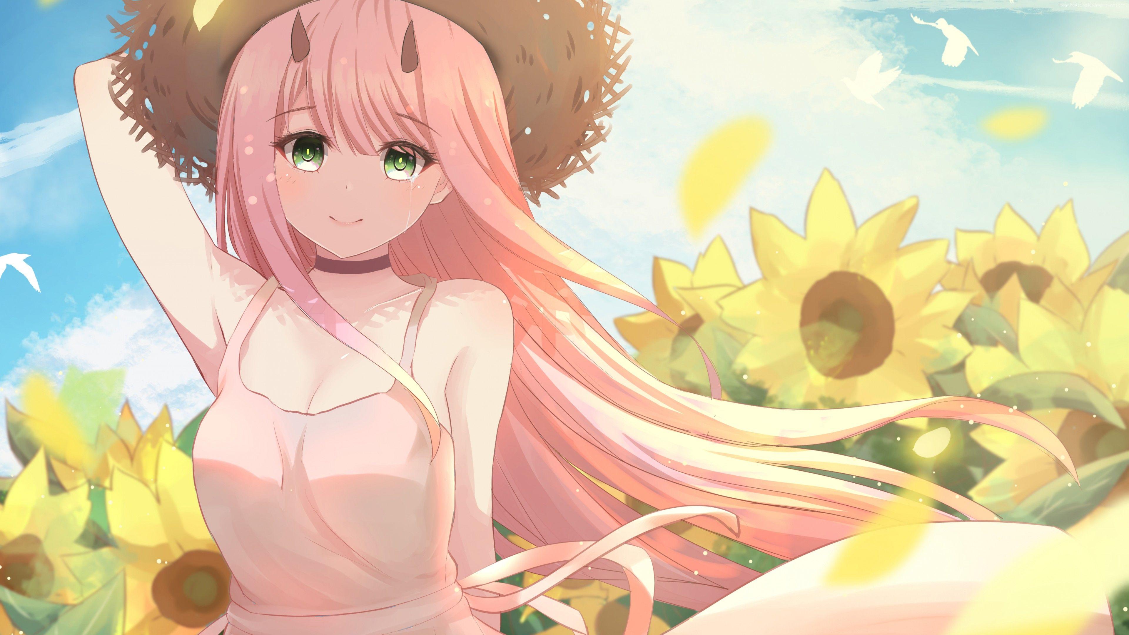 3840x2160 Wallpaper Zero Two, Girl, Darling in the FranXX, 4K, Art Wallpaper Download Resolution 4K Wallpaper