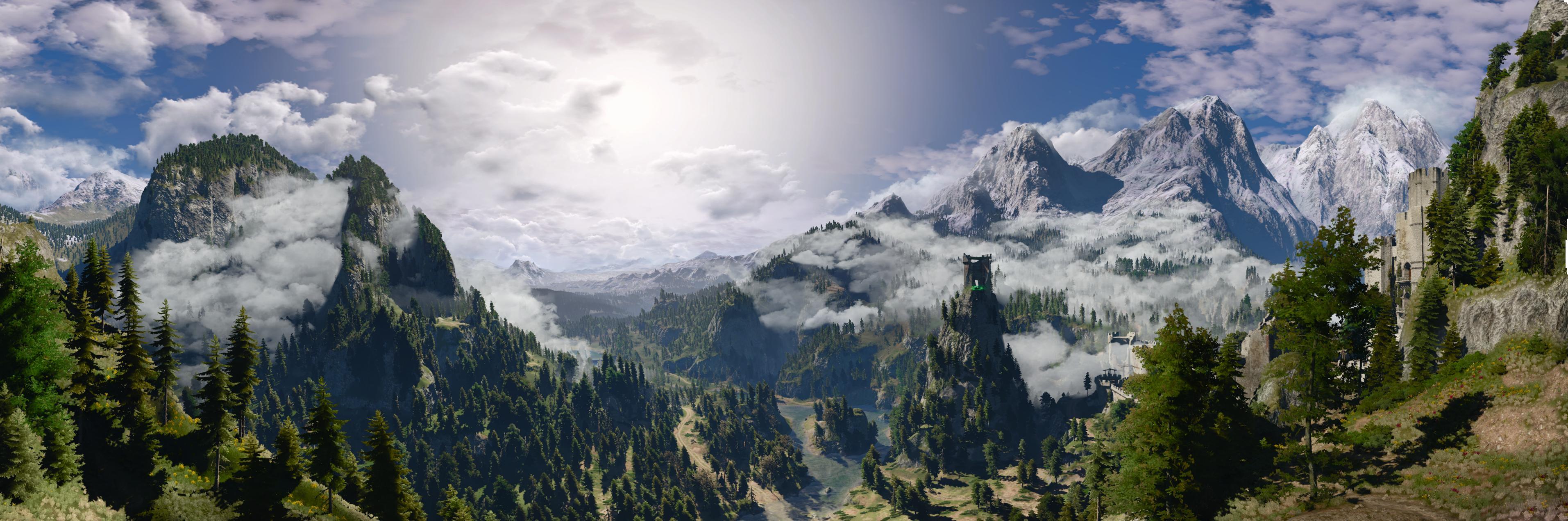 3827x1270 Witcher 3 Kaer Morhen Panoramas