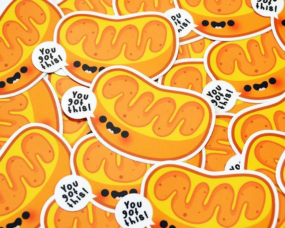 1000x800 Motivational Mitochondria Vinyl Sticker. Science stickers, Cute stickers, Vinyl sticker