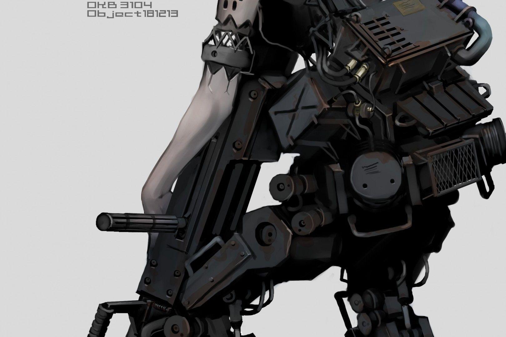 1620x1080 Download 1620x1080 Anime Girl, Cyborg, Futuristic, Mechanic Body, White Hair Wallpaper