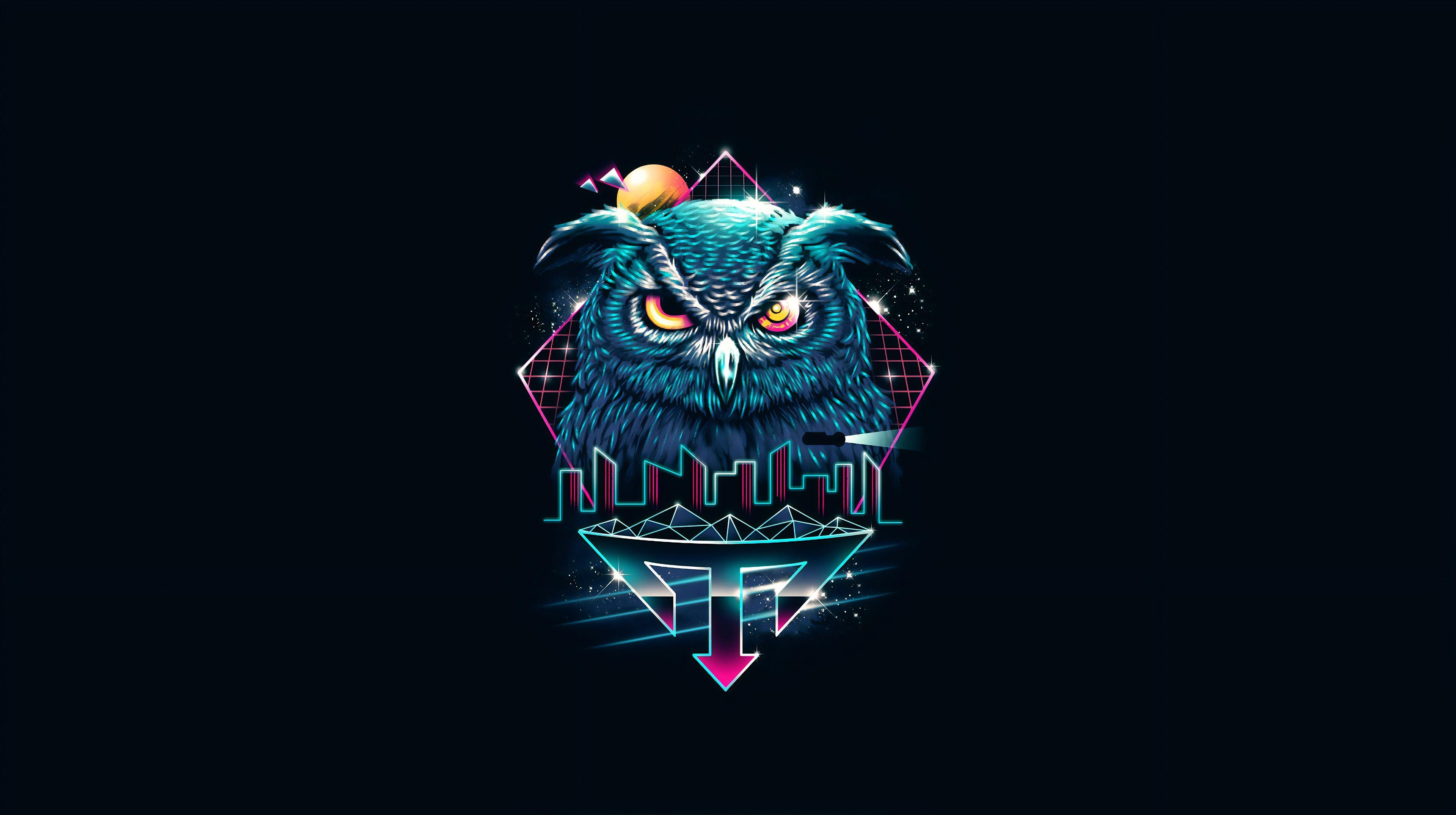 3840x2150 Dark Owl Wallpaper 4k