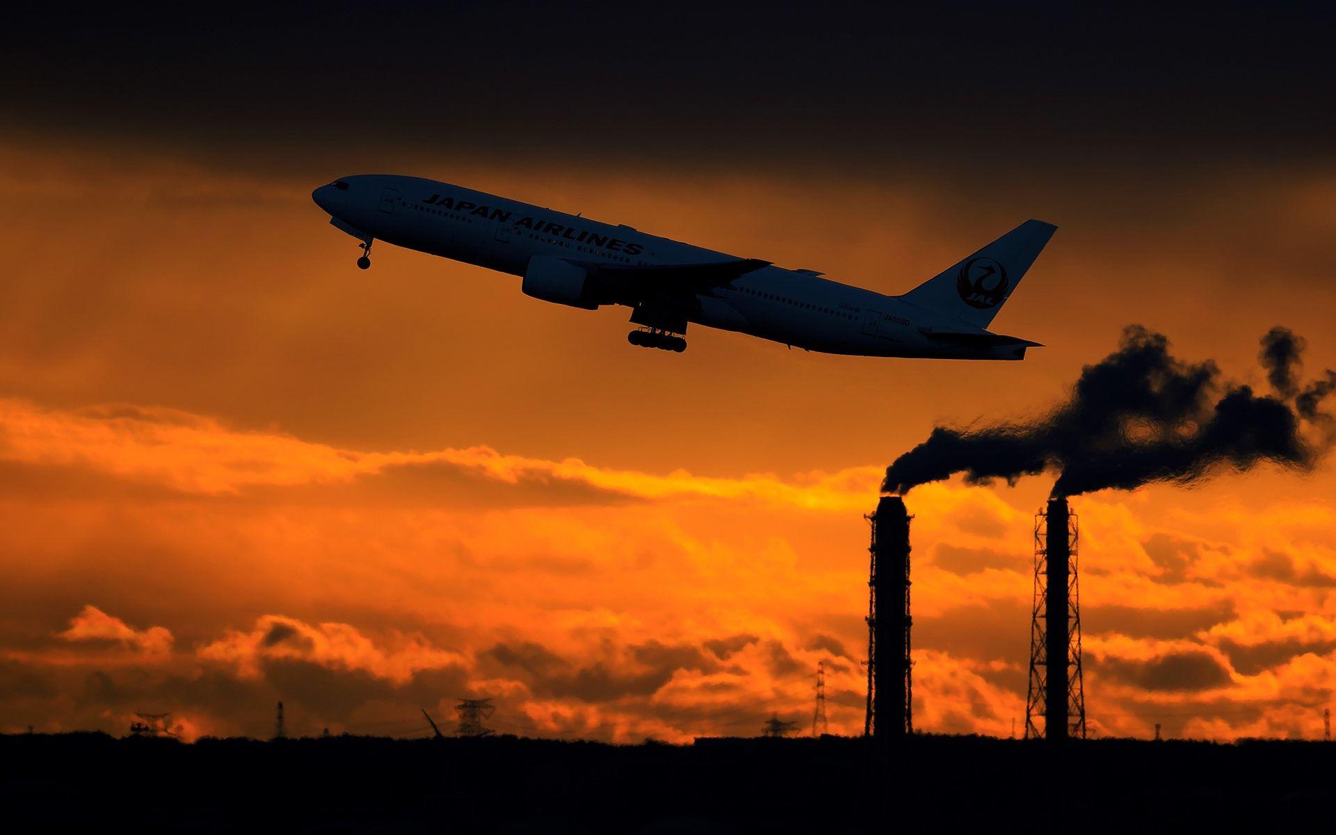1920x1200 Wallpaper Japan Airline, Boeing 777 200 Passenger Plane, Silhouette 1920x1200 HD Picture, Image