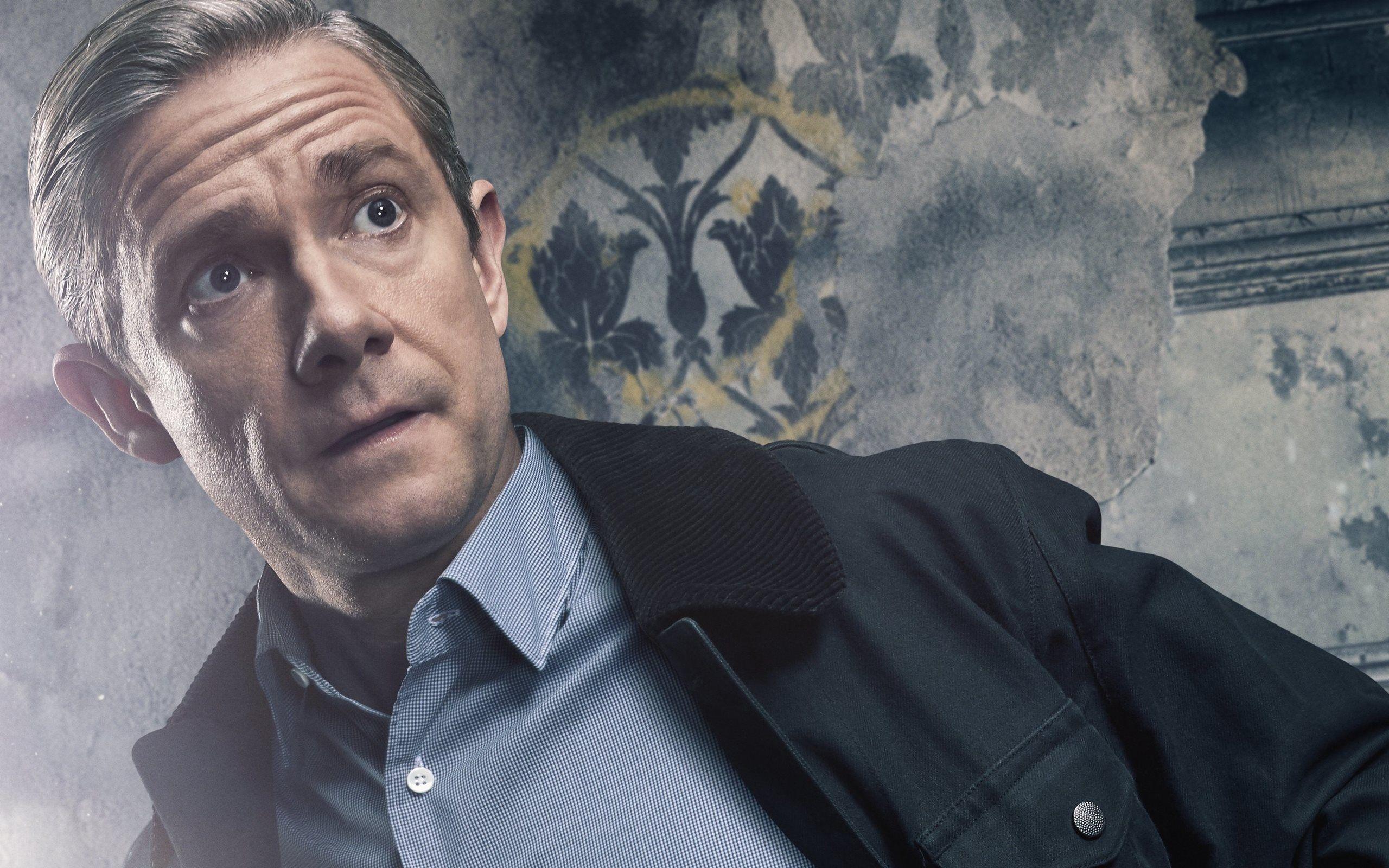 2560x1600 Download wallpaper Doctor John Watson, BBC, Sherlock, Martin Freeman, British actor for desktop with resolution 2560x1600. High Quality HD picture wallpaper
