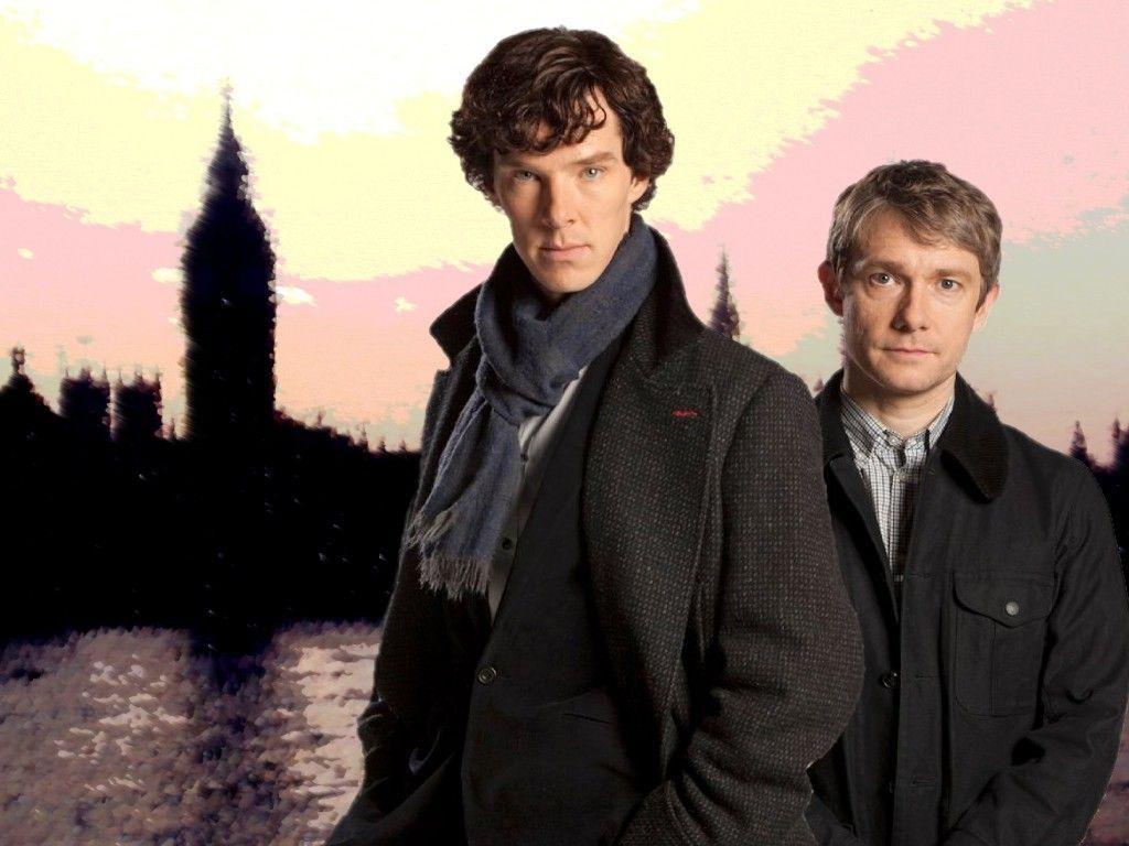 1024x768 Sherlock on BBC One Wallpaper: Sherlock and John. Sherlock wallpaper, Sherlock holmes, Sherlock