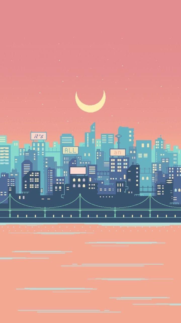 720x1280 Kawaii Pixel Background