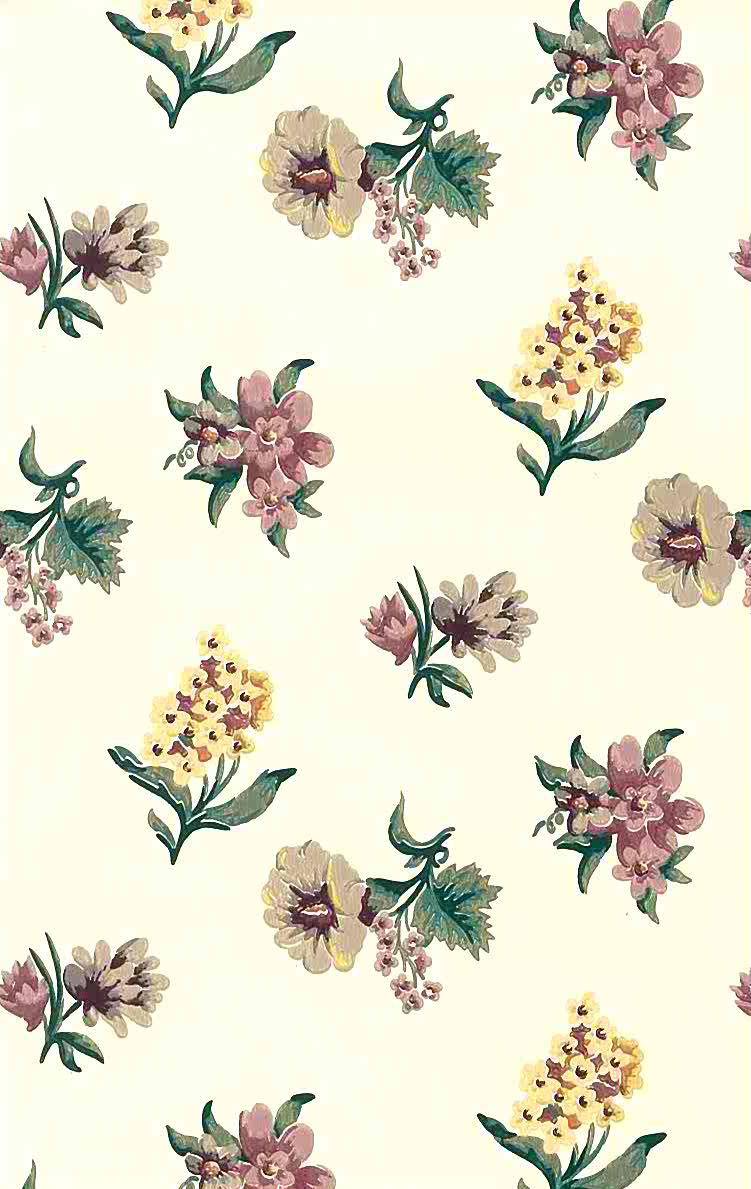 751x1189 Old Fashioned Floral Vintage Wallpaper Purple Yellow Green
