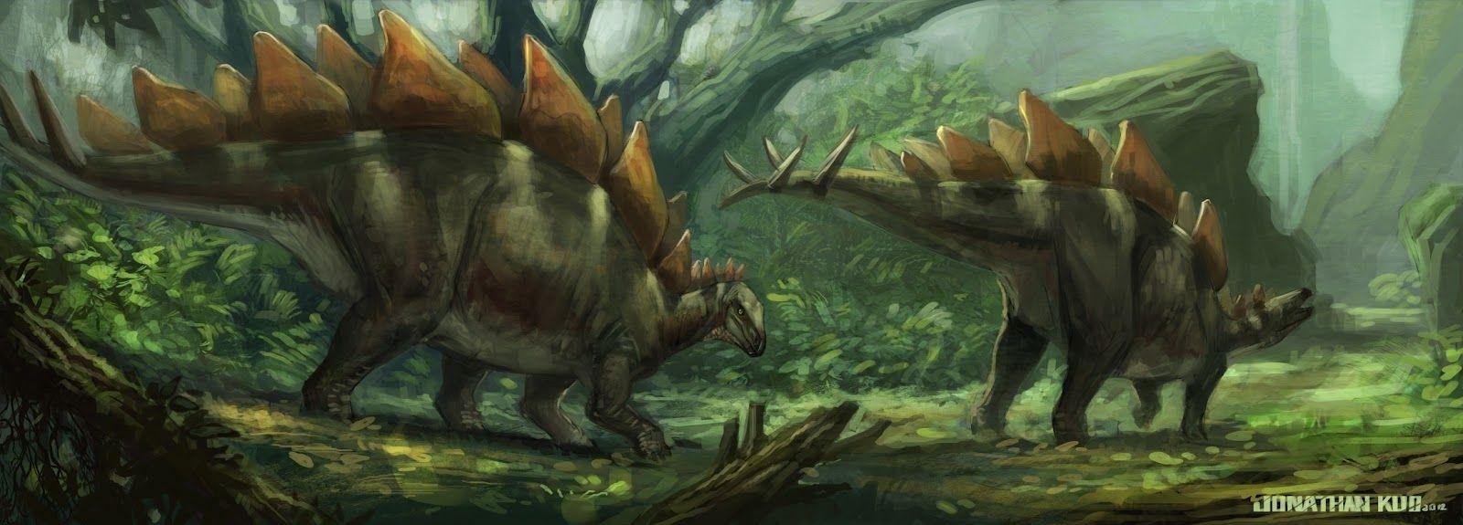 1600x575 jonathan kuo artwork: stegosaurus. Prehistoric animals, Ancient animals, Prehistoric creatures