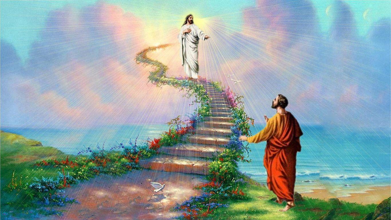 Hình ảnh 1366x768 của Chúa Giêsu trên Thiên đàng