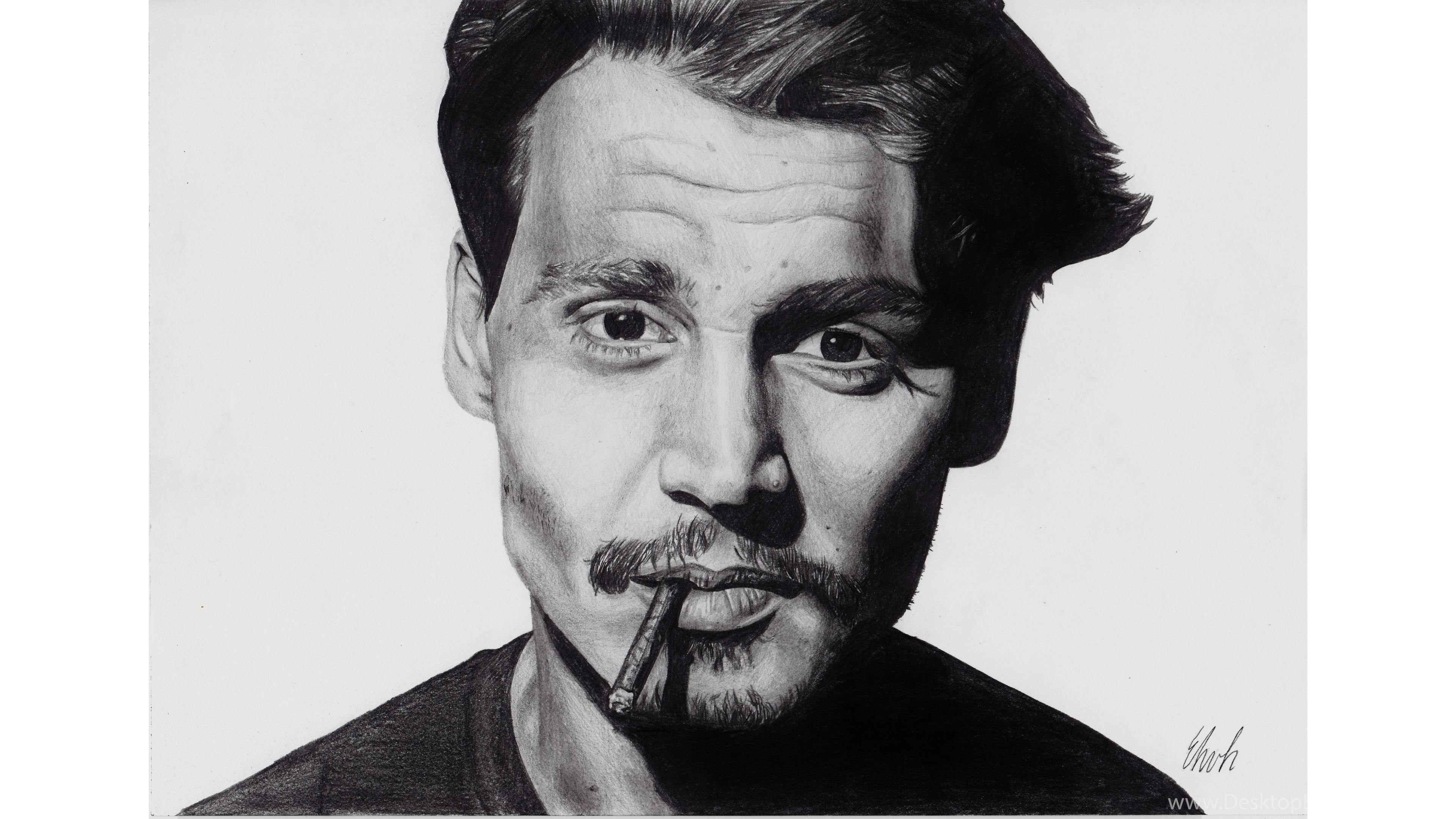 3840x2160 Creative 4K Johnny Depp Wallpaper Desktop Background