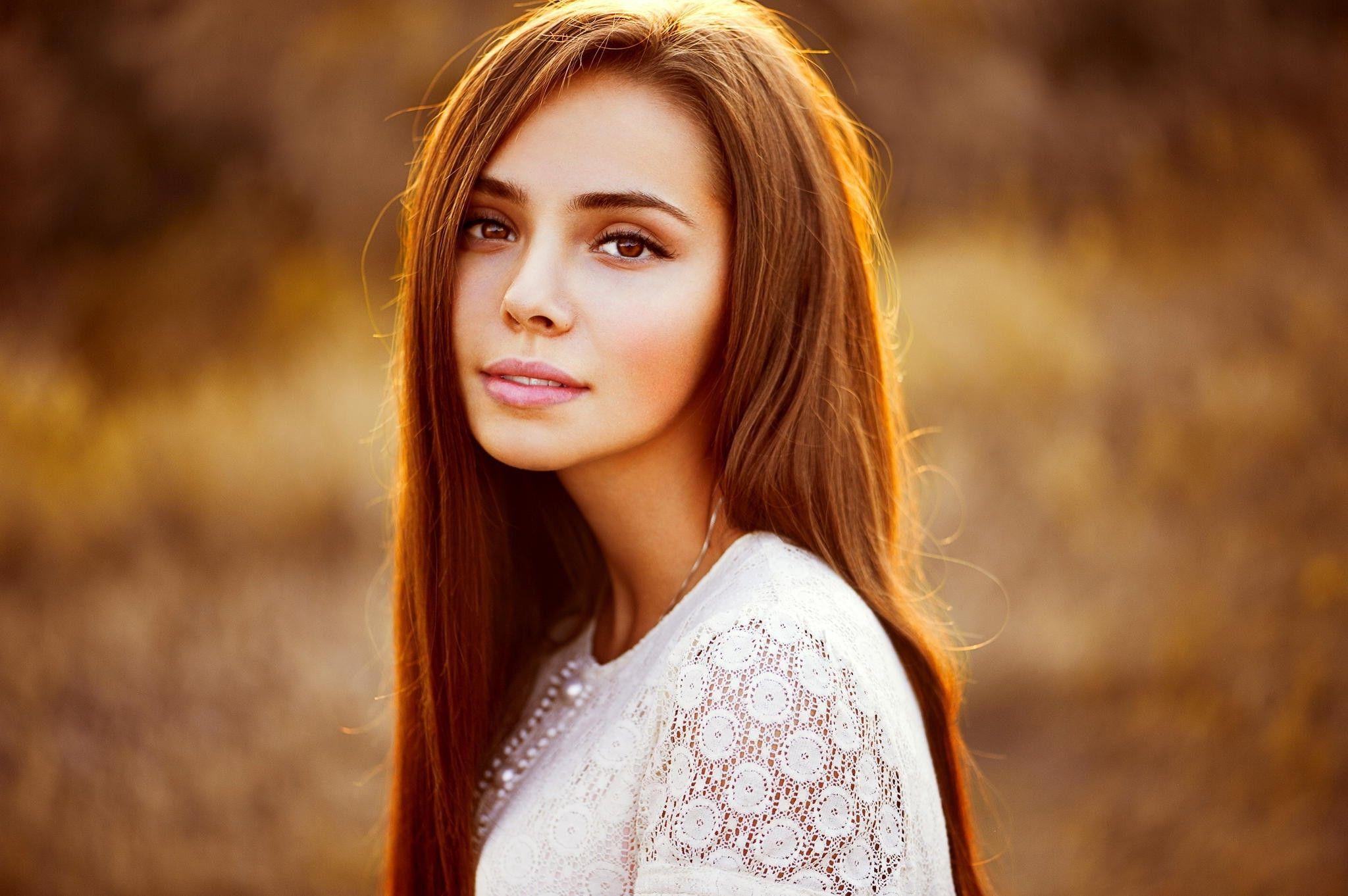 2048x1362 women, Brunette, Brown Eyes Wallpaper HD / Desktop and Mobile Background