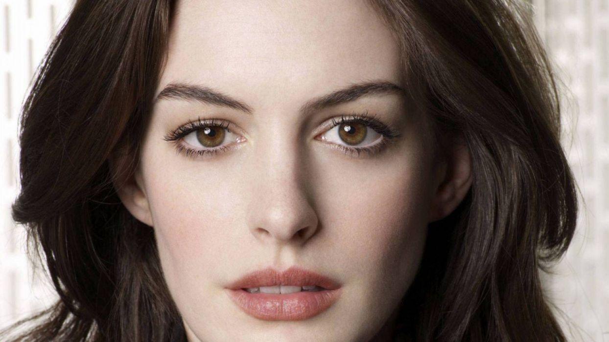 1244x700 Brunettes women Anne Hathaway actress brown eyes Academy Award Winner wallpaperx1080