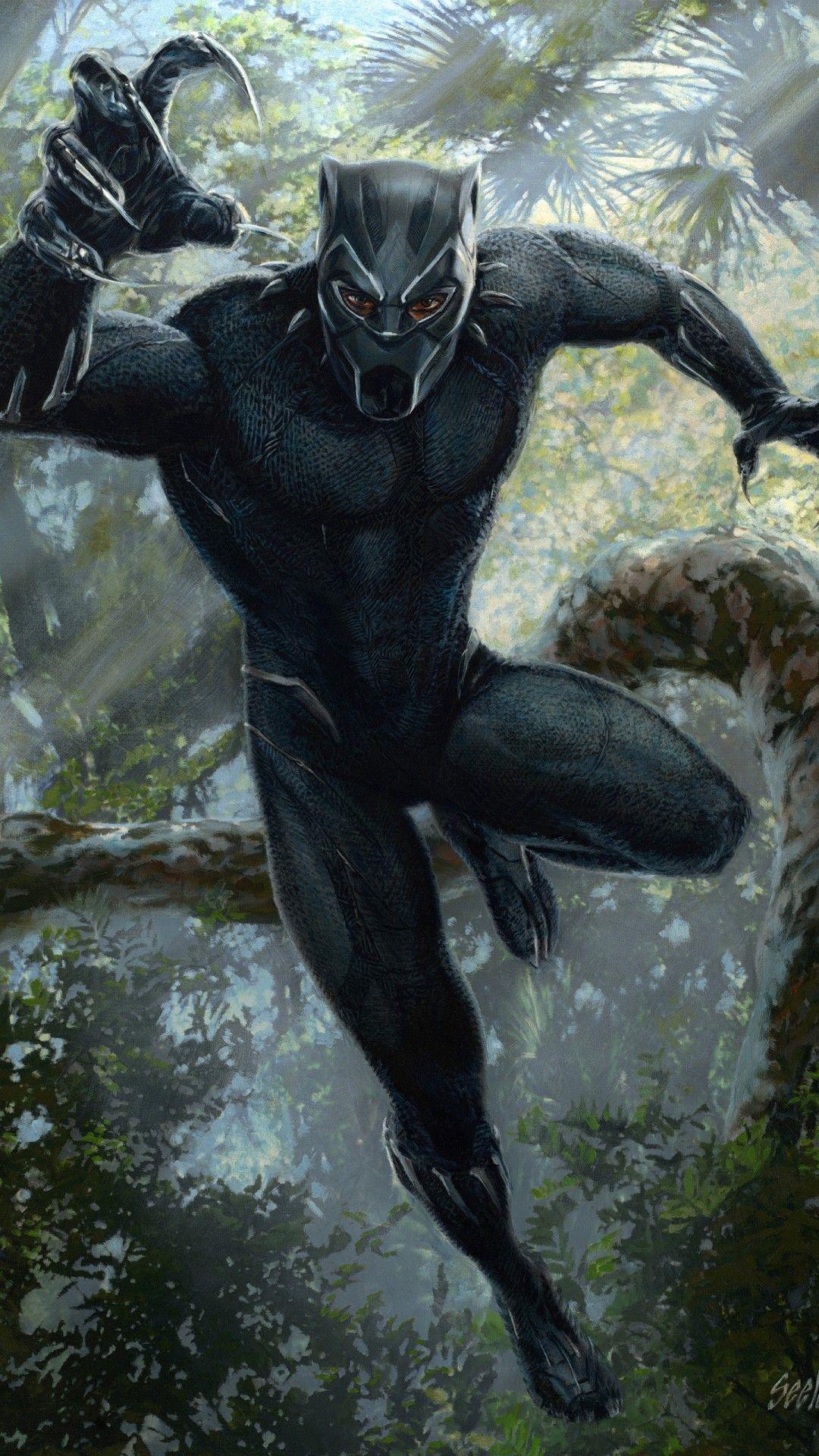 1080x1920 Black Panther Artwork Wallpaper