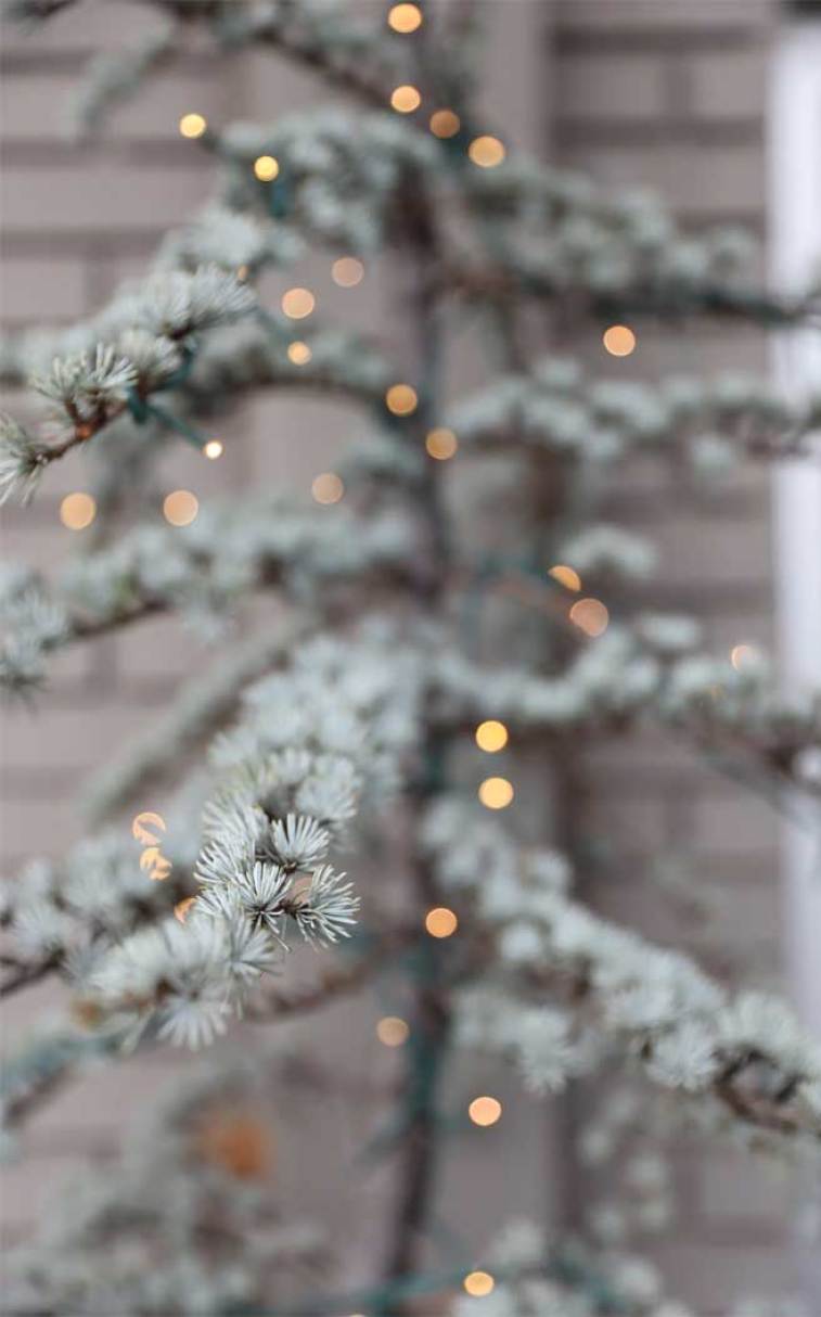 757x1214 Christmas tree with fairy lights Wallpaper
