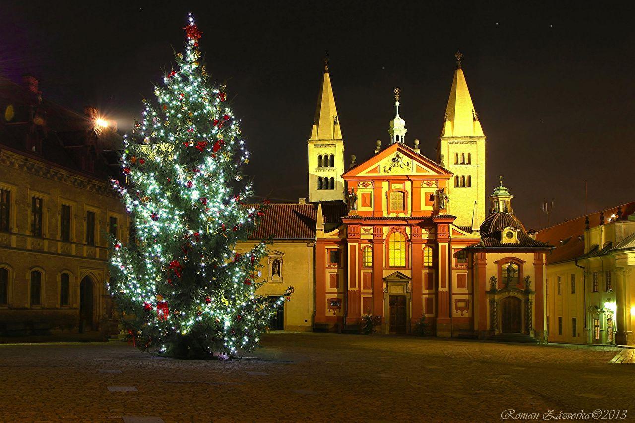 1280x853 Desktop Wallpaper Prague Christmas Czech Republic New Year tree