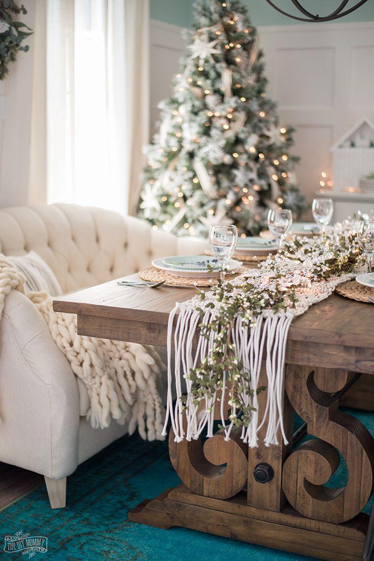 740x1109 French Country Farmhouse Christmas Dining Room & Table Setting. The DIY Mommy