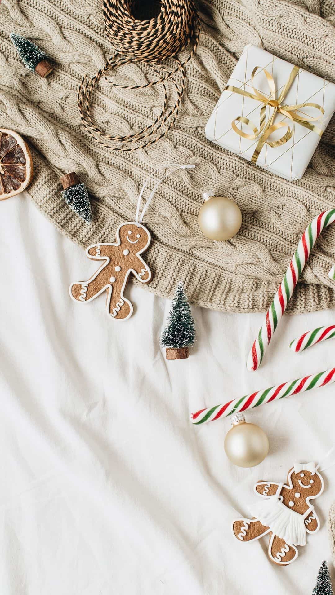 1080x1920 Beige Christmas Wallpaper