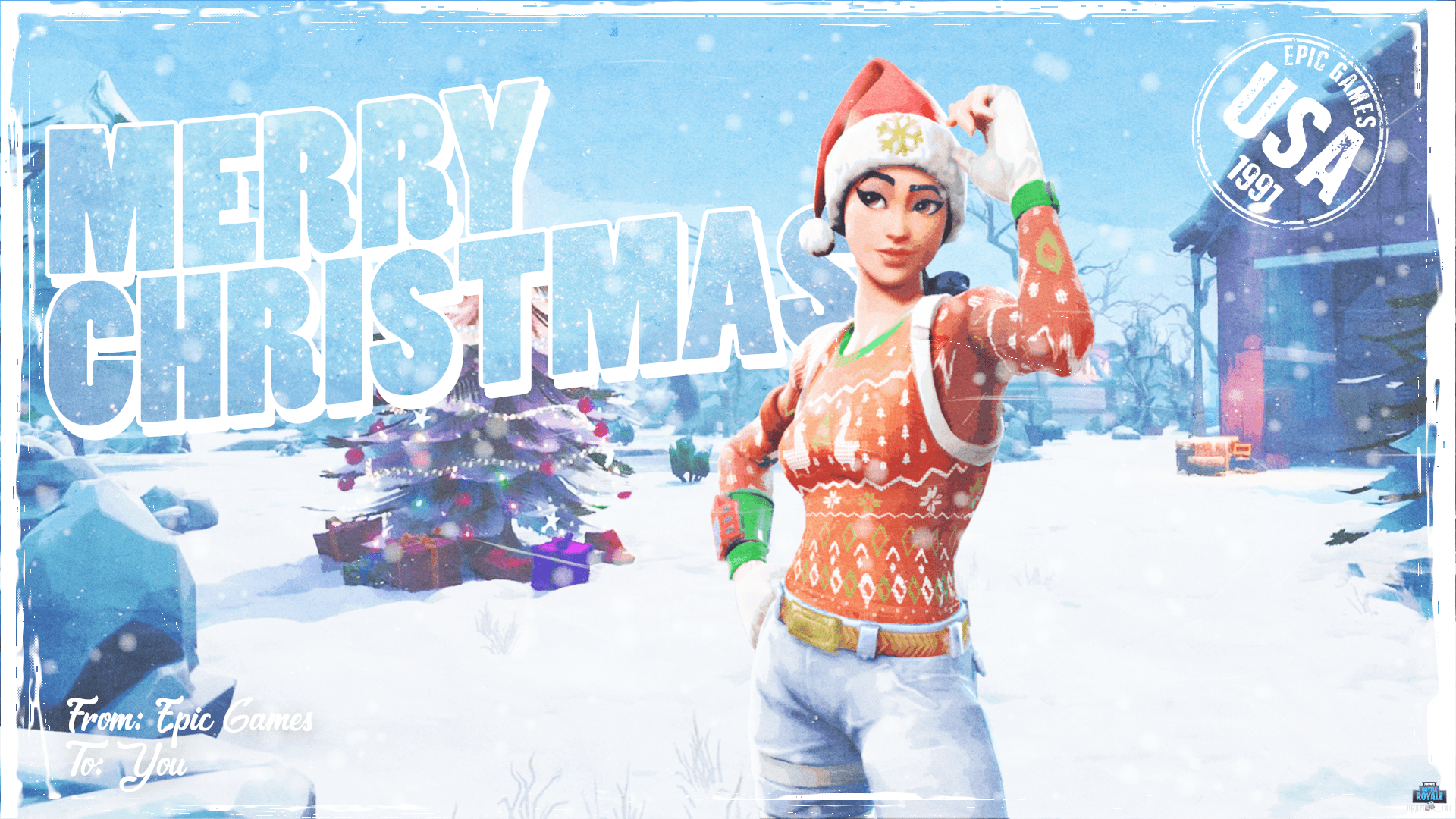 1920x1080 4K Fortnite Christmas Wallpaper For iPhone, Android and Desktop!