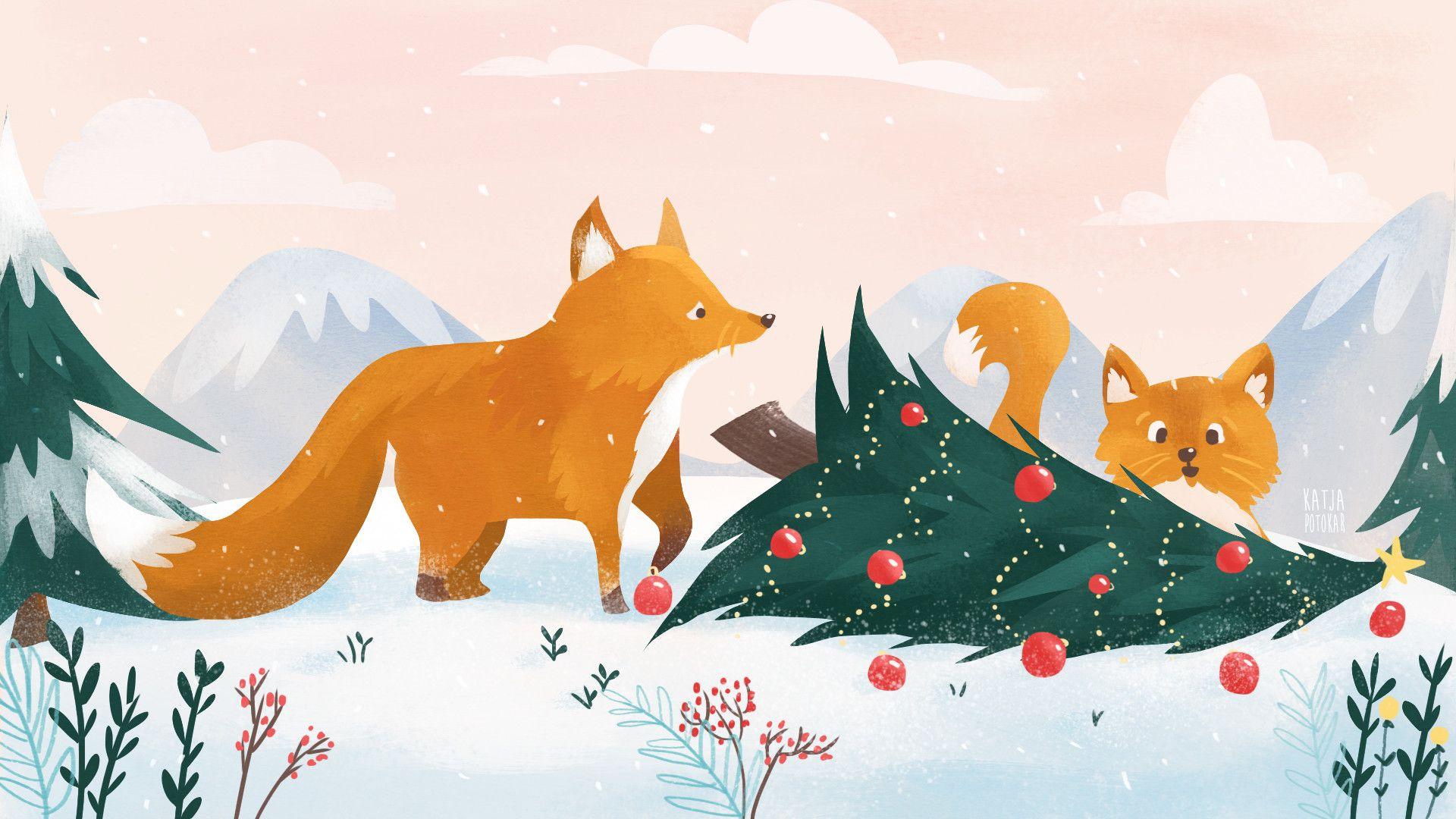 Christmas Fox Wallpapers - Top Free Christmas Fox Backgrounds ...