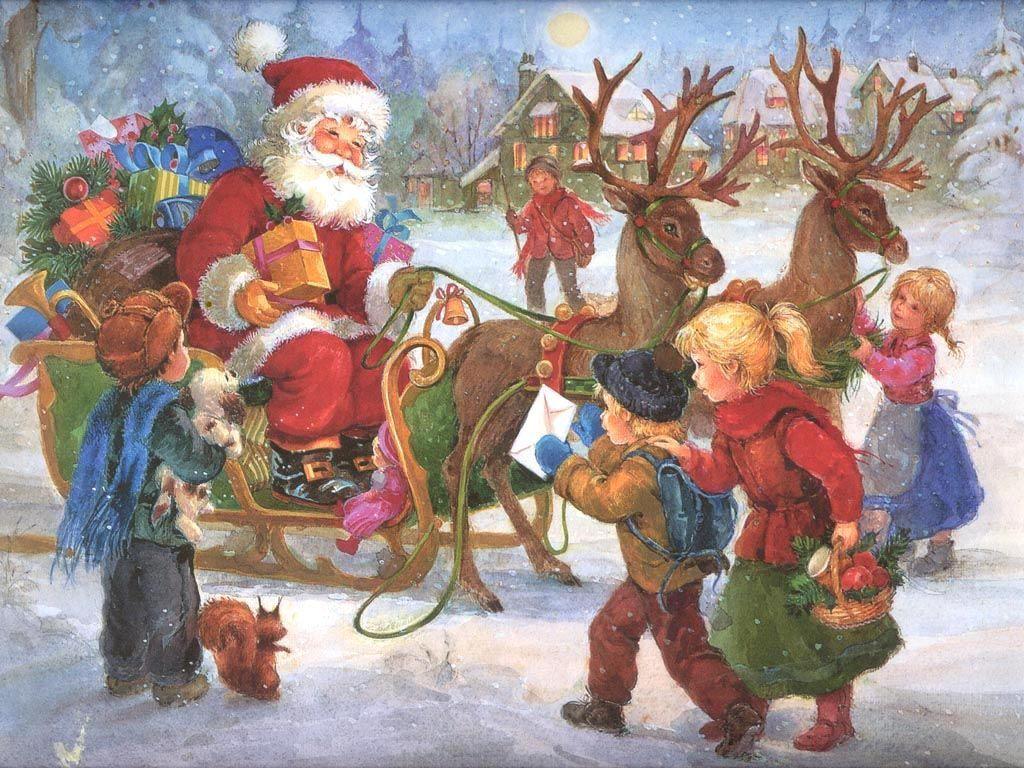 1024x768 Vintage Christmas Wallpaper