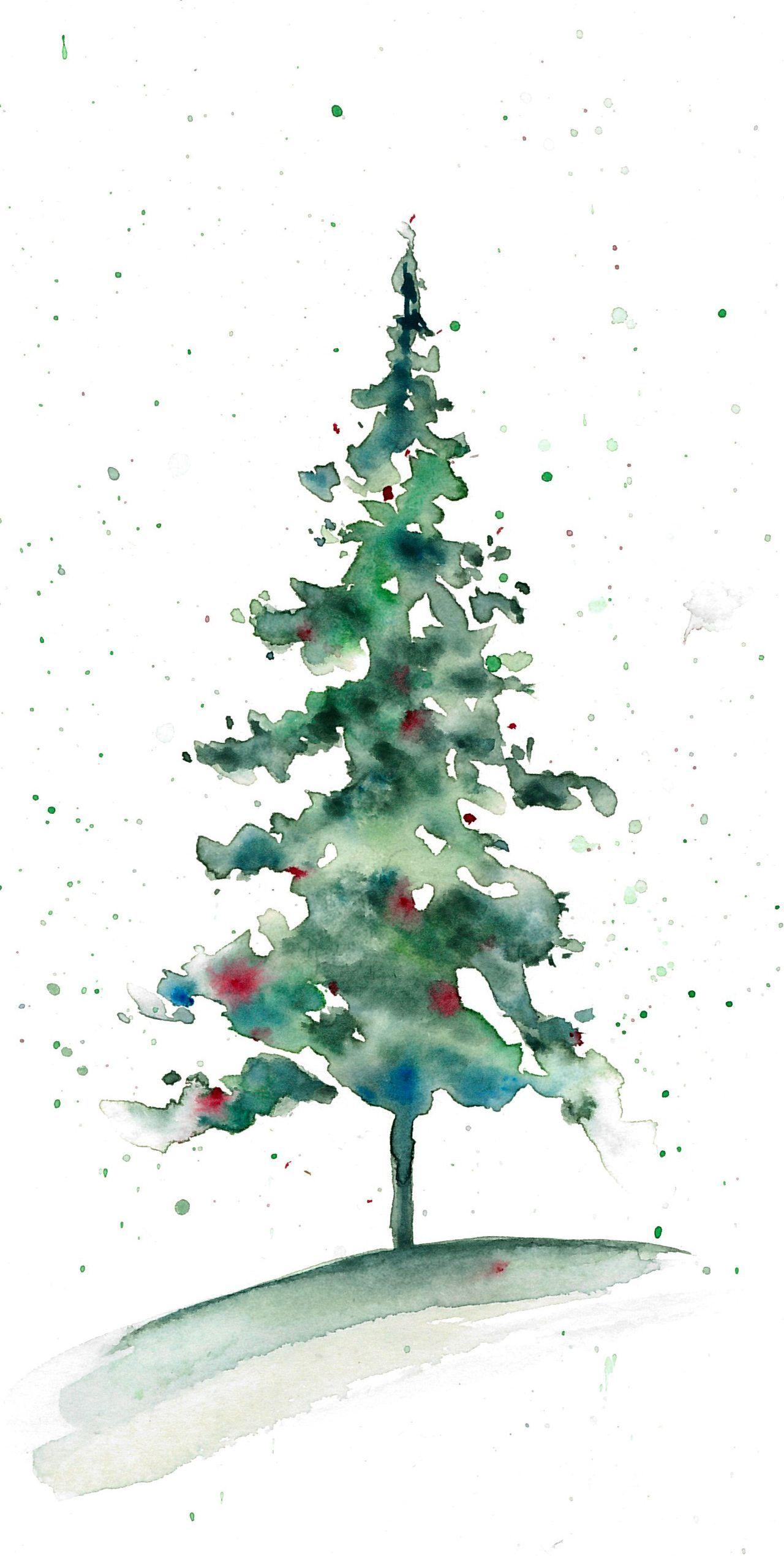 1280x2539 Merry Christmas! Watercolor Winter, Author: Kinga Grabowska Bednarz. Christmas Art, IPhone Wallpaper Vintage, Abstract Artwork