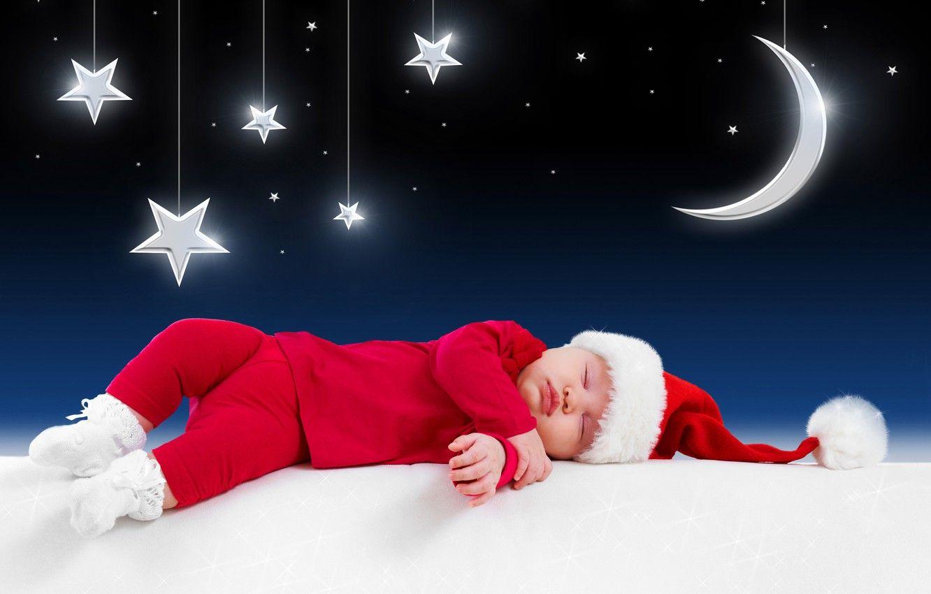1332x850 Wallpaper stars, children, the moon, clothing, baby, New year, moon, new year, stars, costumes, merry christmas, children, kid, clothes, merry Christmas, little santa claus image for desktop, section праздники