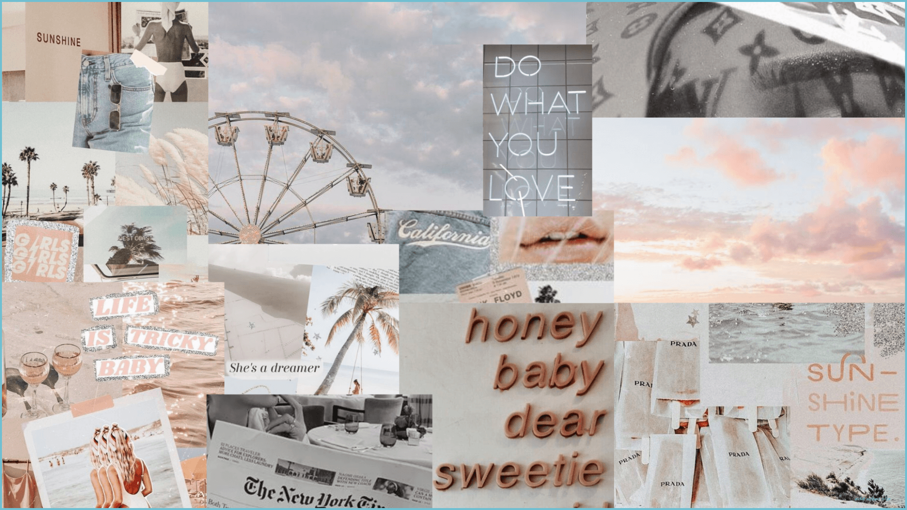 1862x1047 Laptop Aesthetic Collage Wallpaper in 10 Cute desktop wallpaper collage