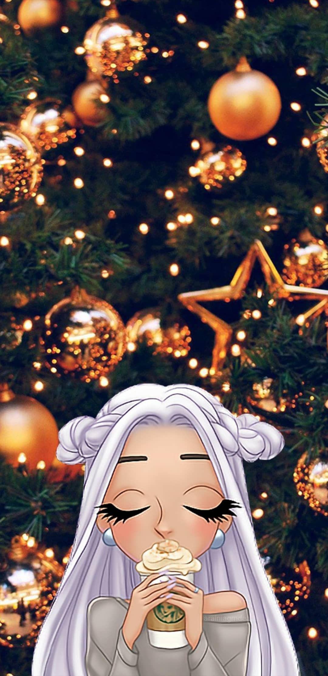 1080x2220 Ariana Grande Christmas HD Wallpaper