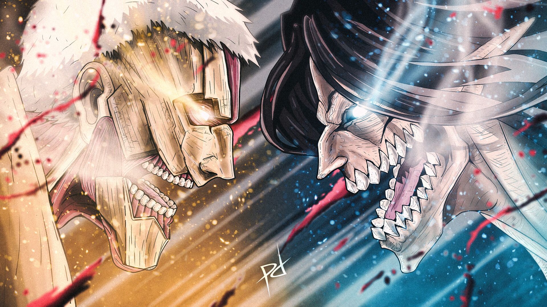 1920x1080 Eren Vs. Reiner Final Showdown