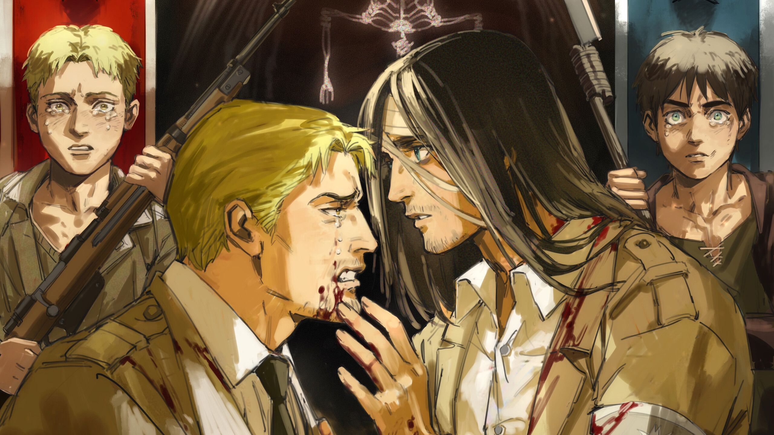 2560x1440 Attack on Titan Eren Reiner Wallpaper 4K HD PC f