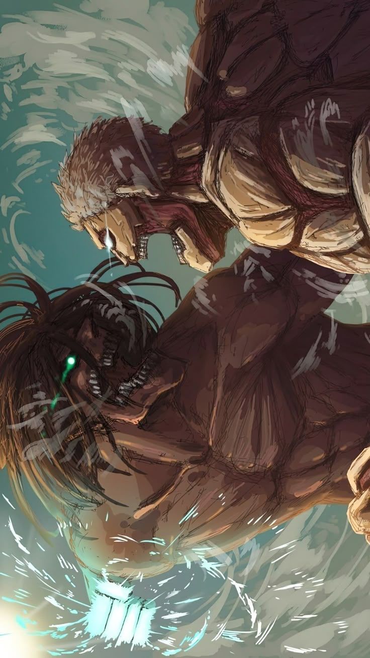 736x1308 Wallpaper Eren vs Reiner.. Attack On Titas