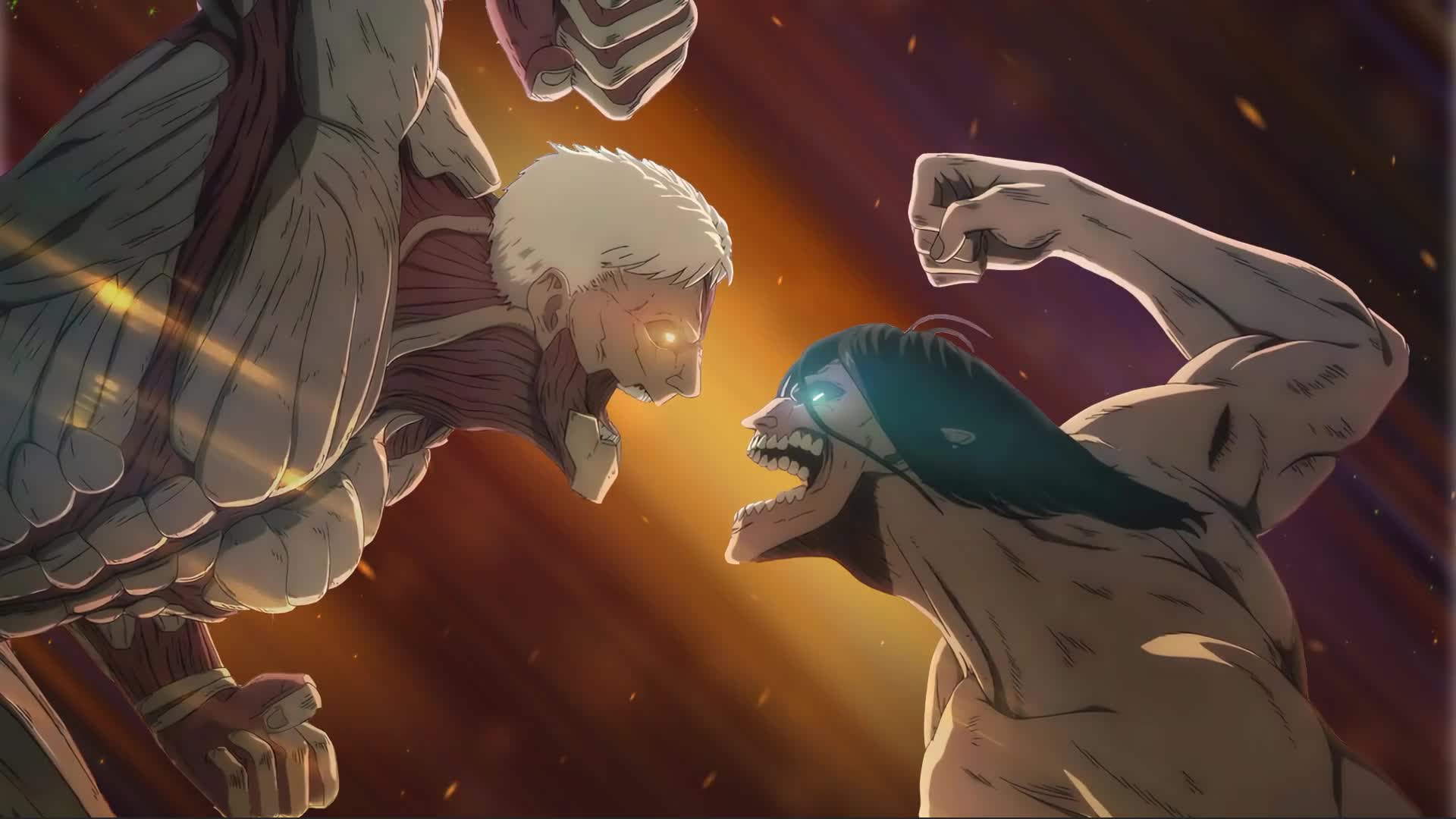 1920x1080 Attack On Titan Anime Jaeger Vs Armored Titan Animated Desktop Live Wallpaper