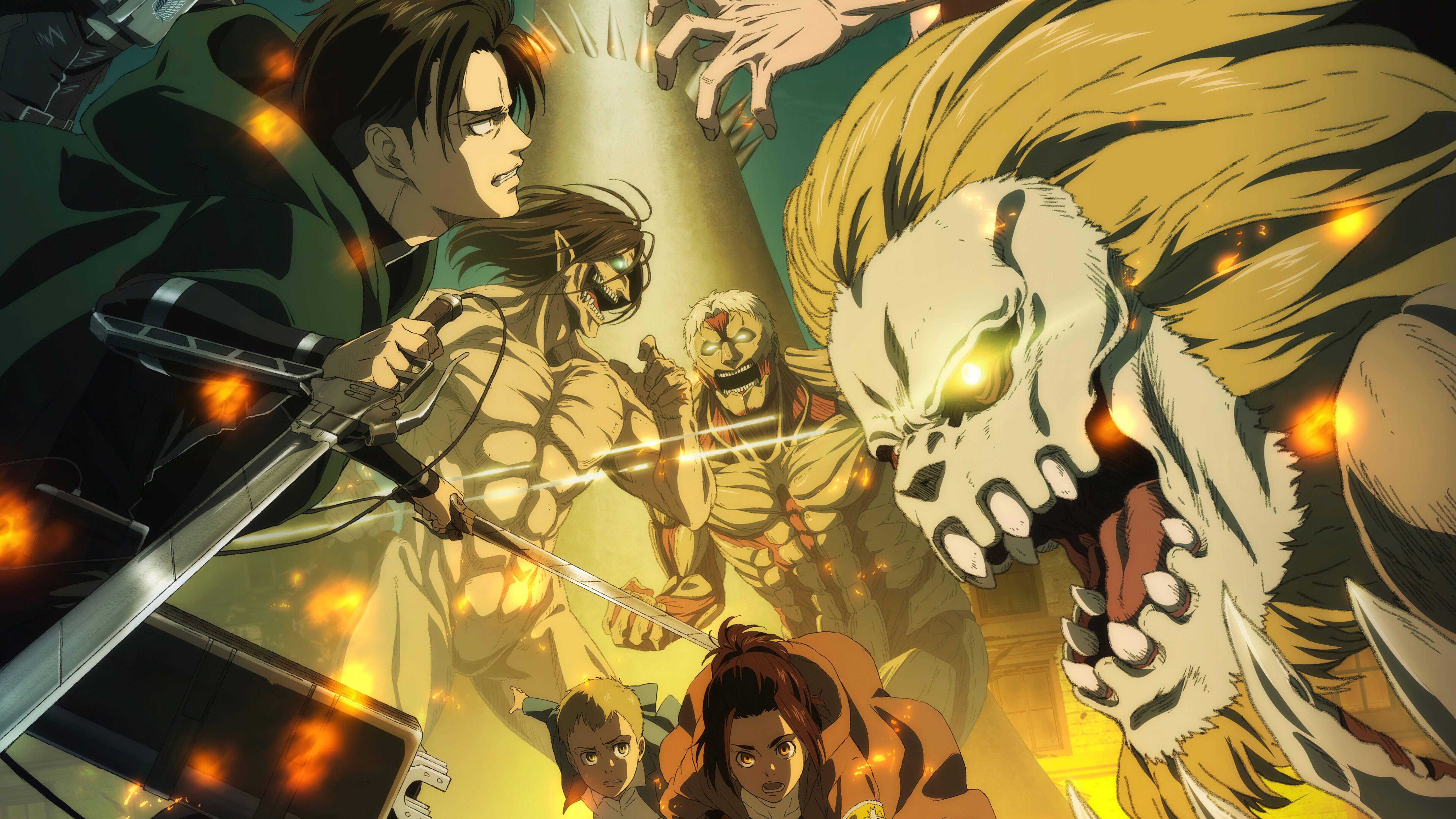 5778x3250 Download free Attack On Titans 4k Eren Vs Titans Wallpaper