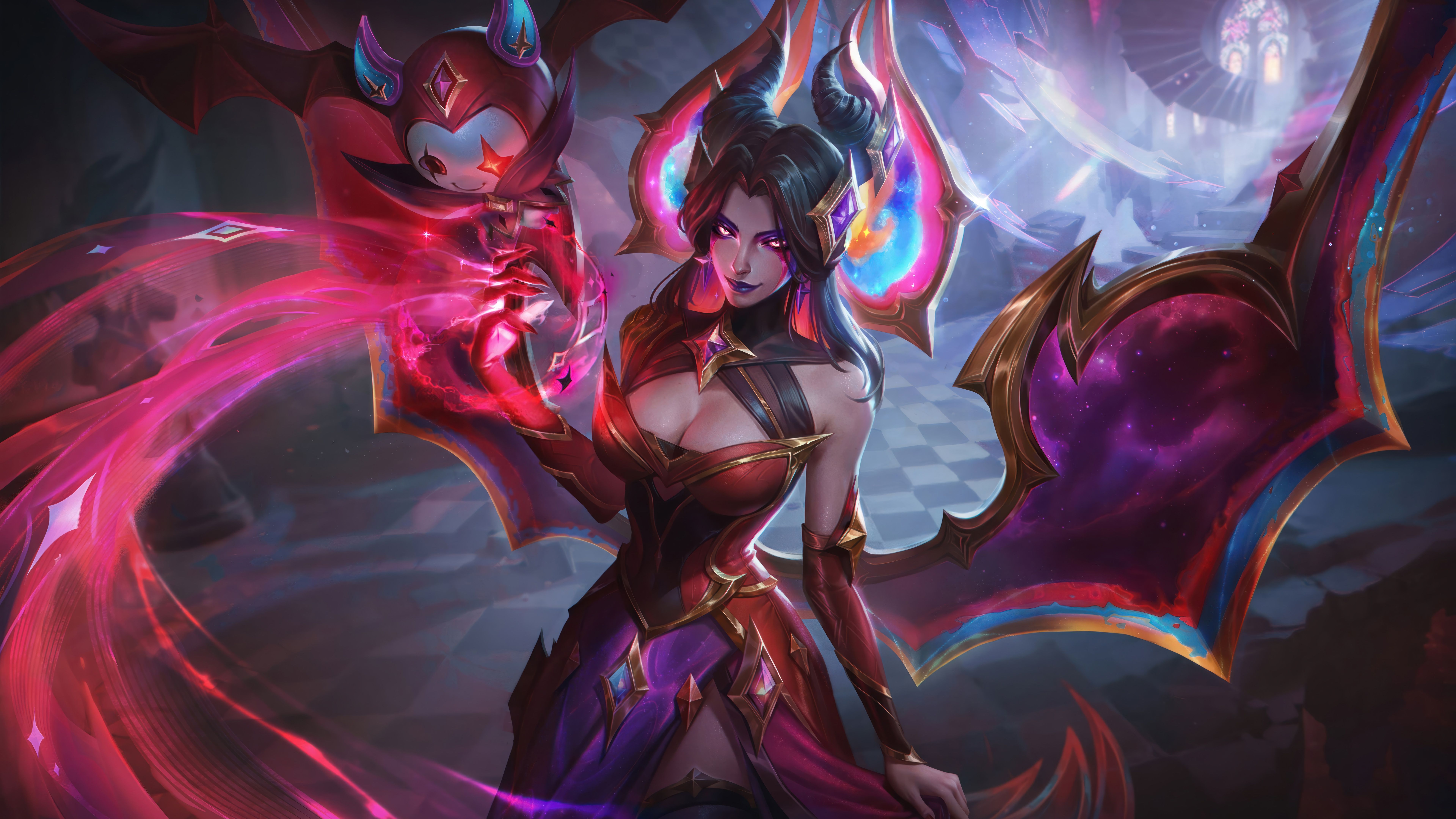 7680x4320 Wallpaper skin, art, Morgana, Star Nemesis, LoL, League of Legends for mobile and desktop, section игры, resolution 7680x4320