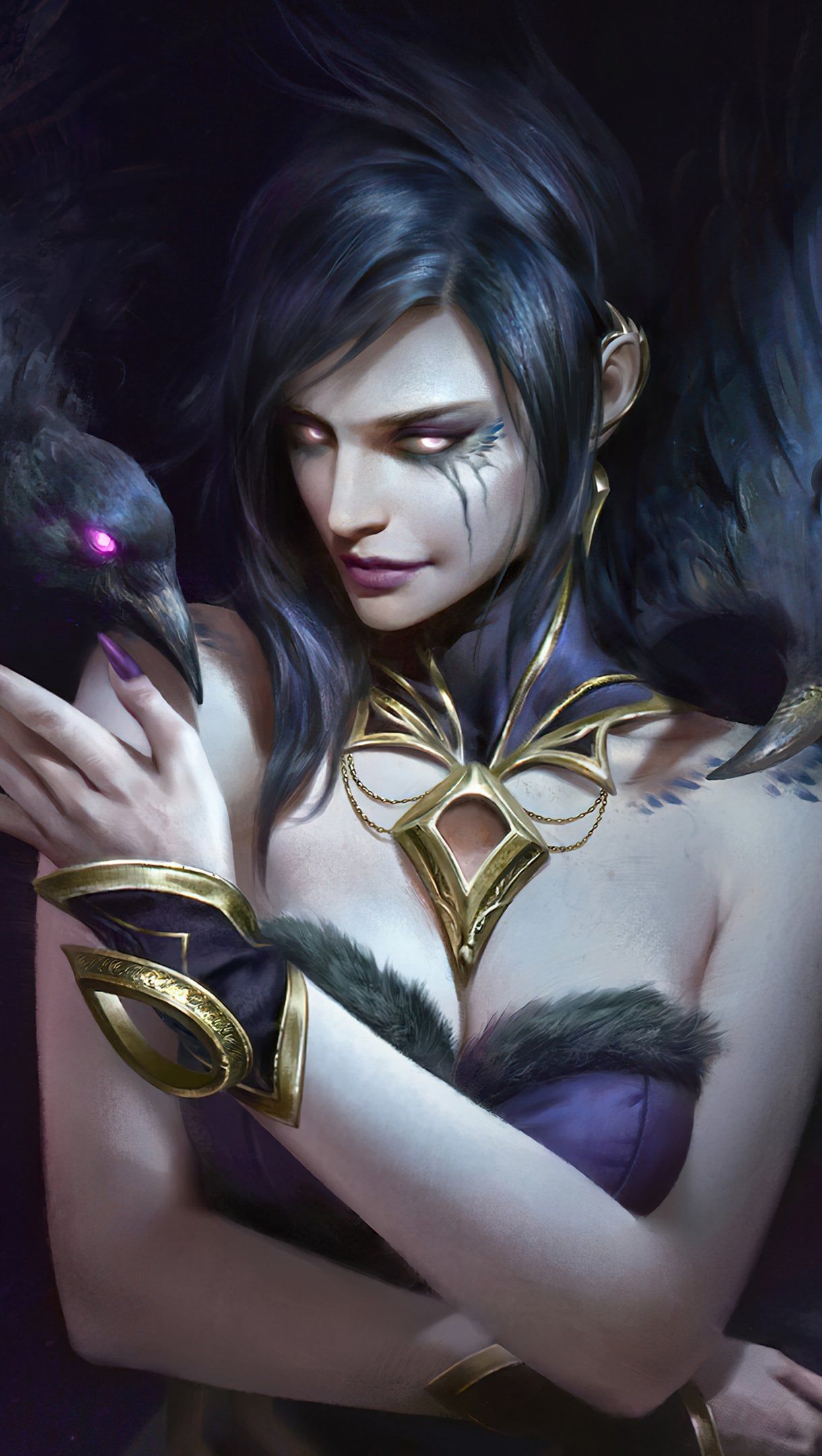 1220x2160 Morgana League of Legends Fan Art Wallpaper 4K for iPhone and Mobile Phone