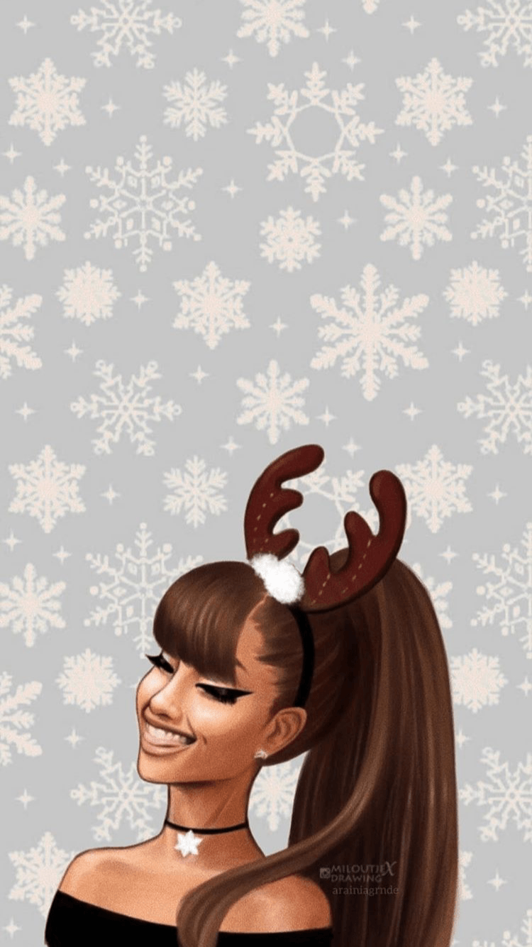750x1334 Ariana Grande Christmas HD Wallpaper