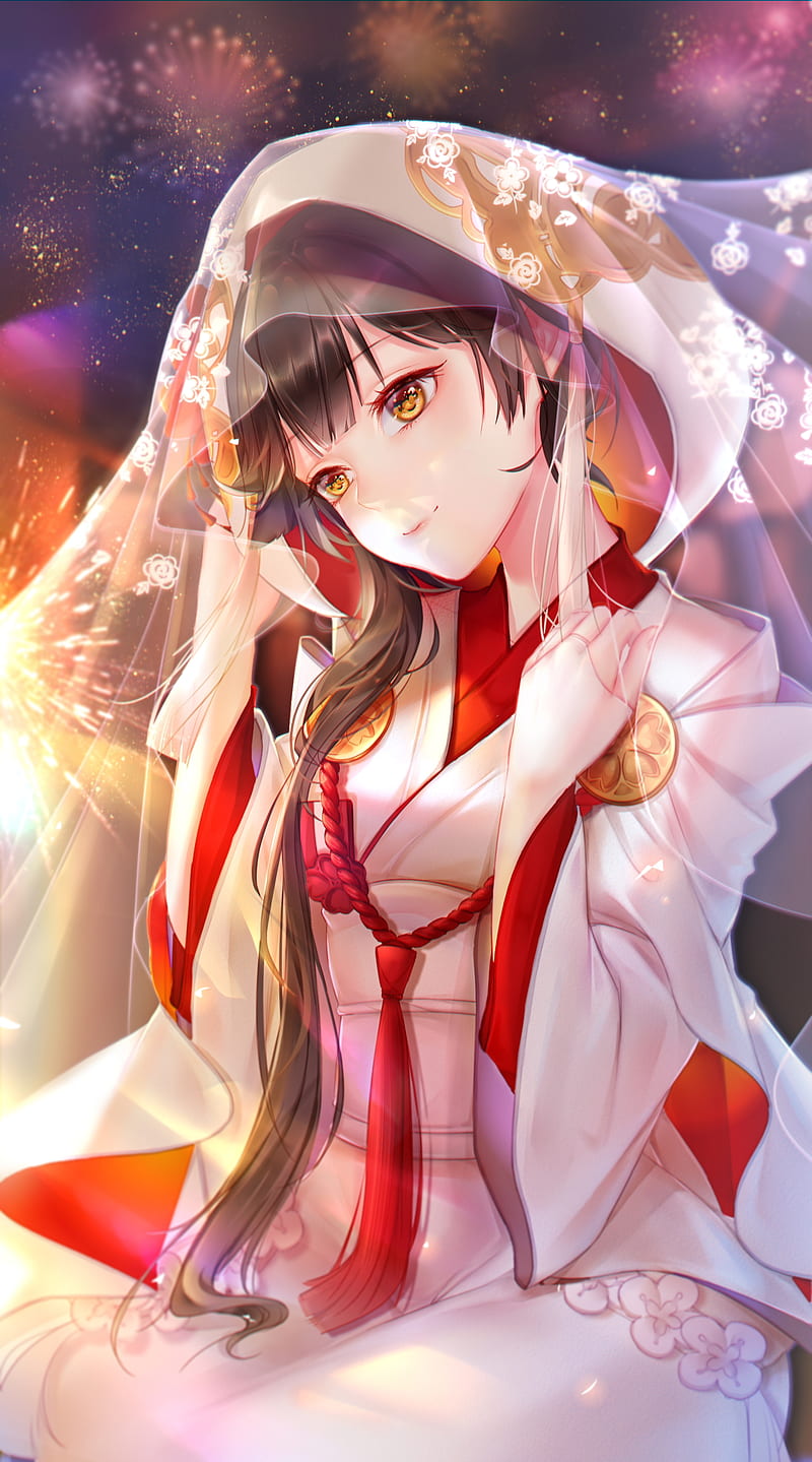 800x1439 Takao, azur lane, bilan hangxian, chinese clothes, cute, brown hair, Anime, HD phone wallpaper