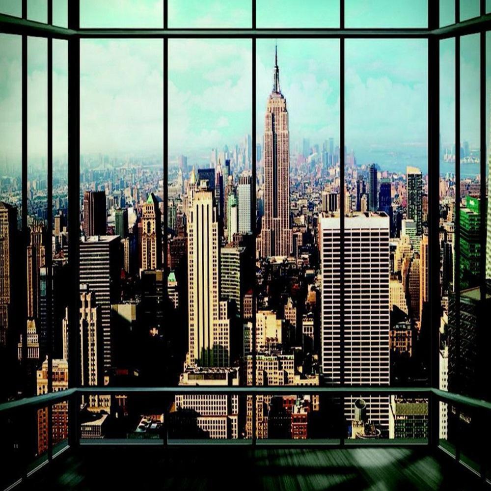 1000x1000 WALL PHOTO GIANT WALLPAPER NEW YORK WINDOW SCENERY VIEW NY MURAL 3.60x2.53m