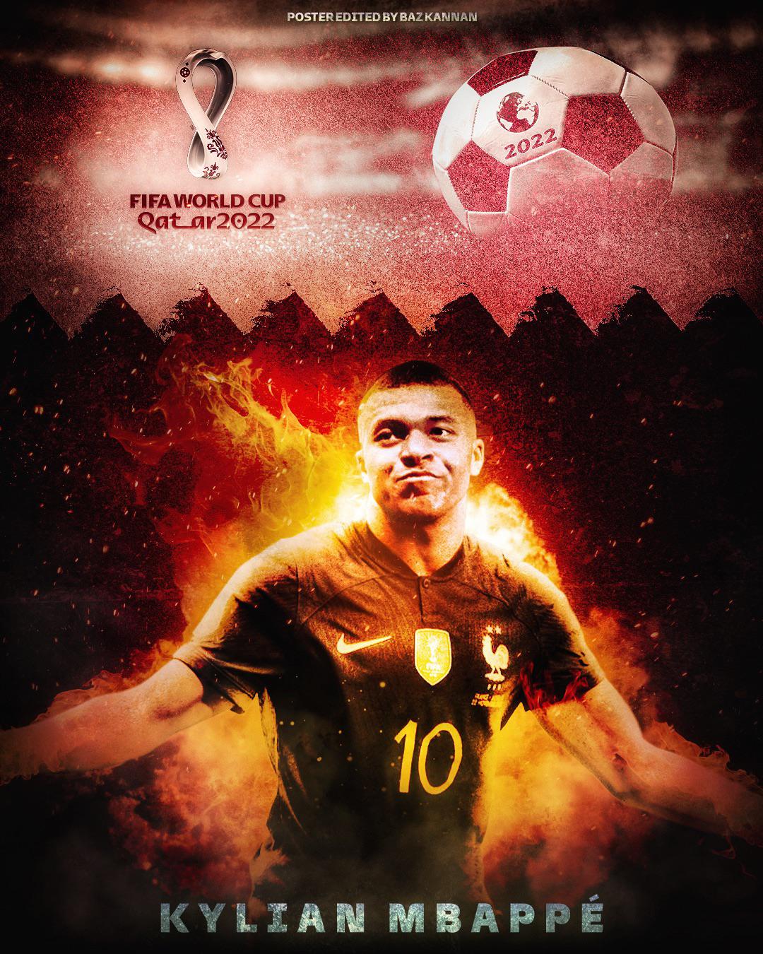 1080x1350 OC FIFA World Cup 2022 Kylian Mbappe Poster Design (Fan Made)