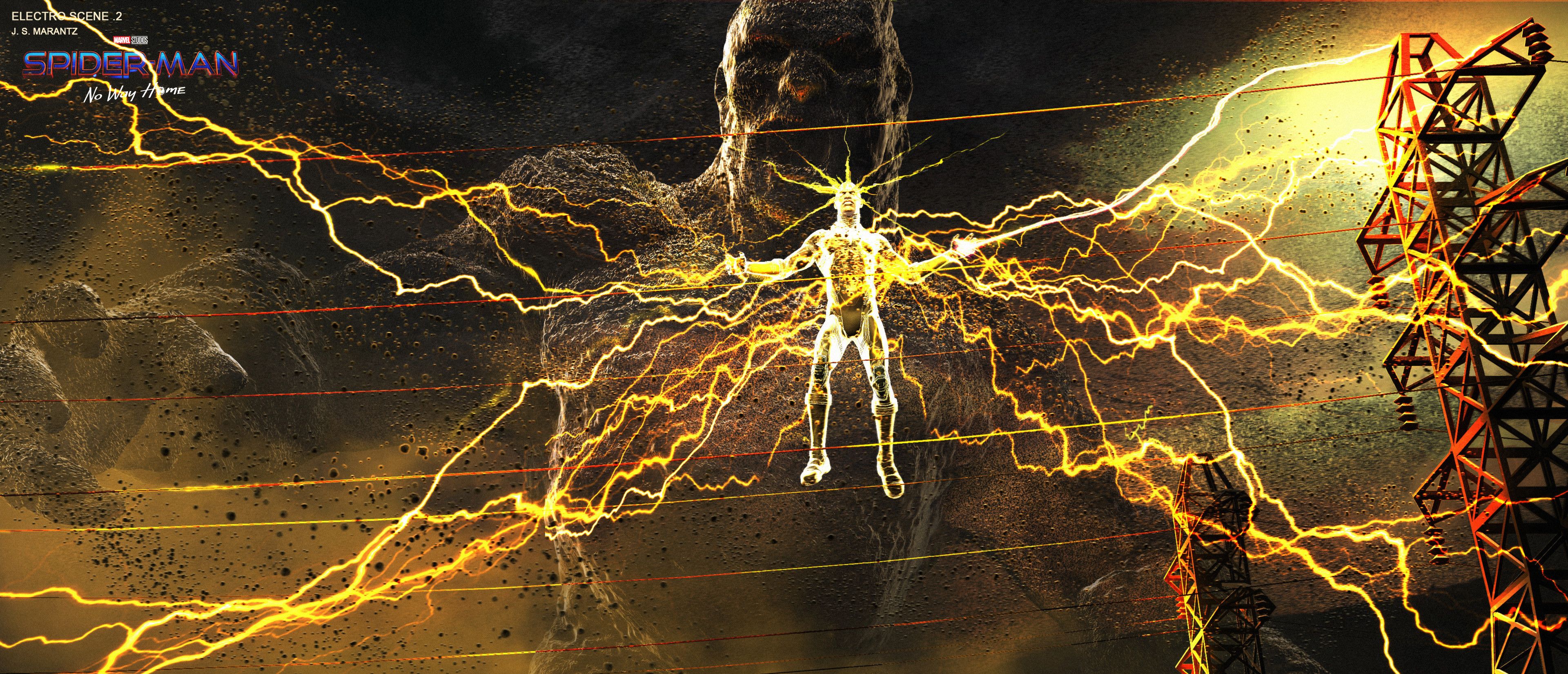 3840x1650 Spiderman No Way Home: Electro Concept Art