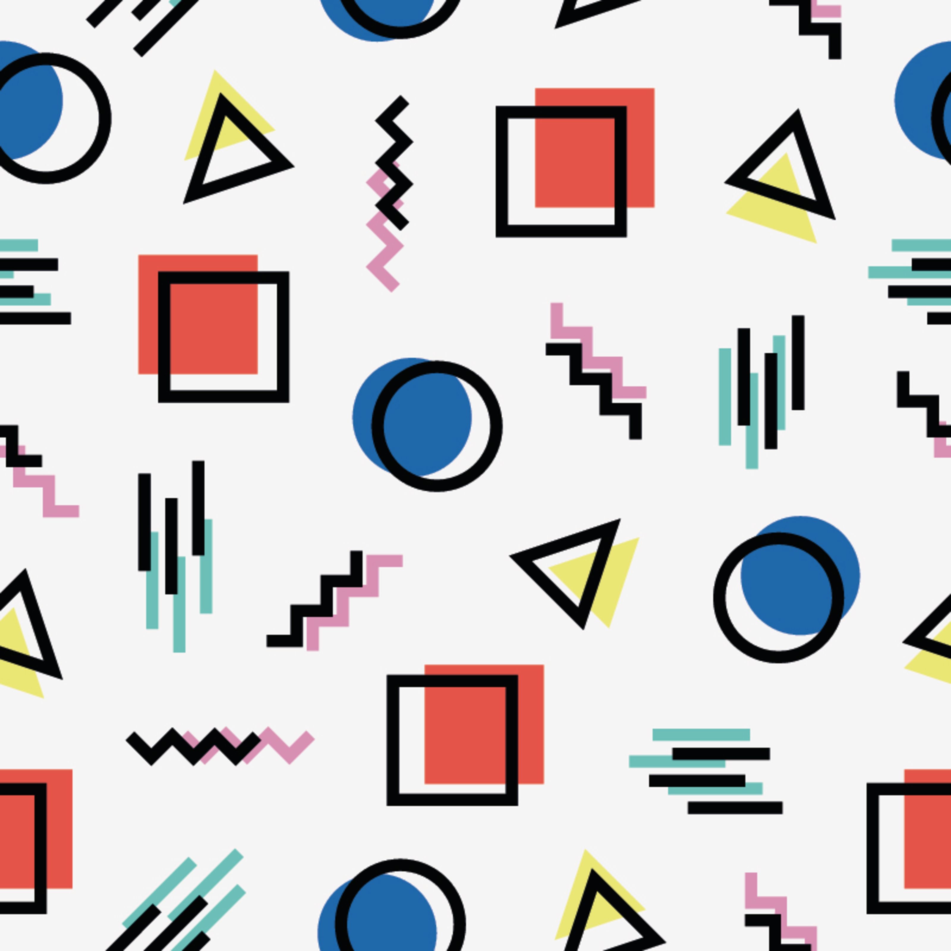 3200x3200 Memphis Doodle Pattern Wallpaper