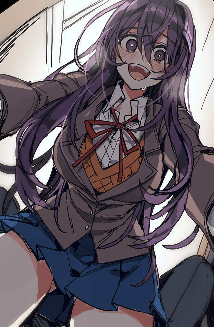 728x1110 HD wallpaper: Doki Doki Literature Club, visual novel, anime girls, Yuri (Doki Doki Literature Club)