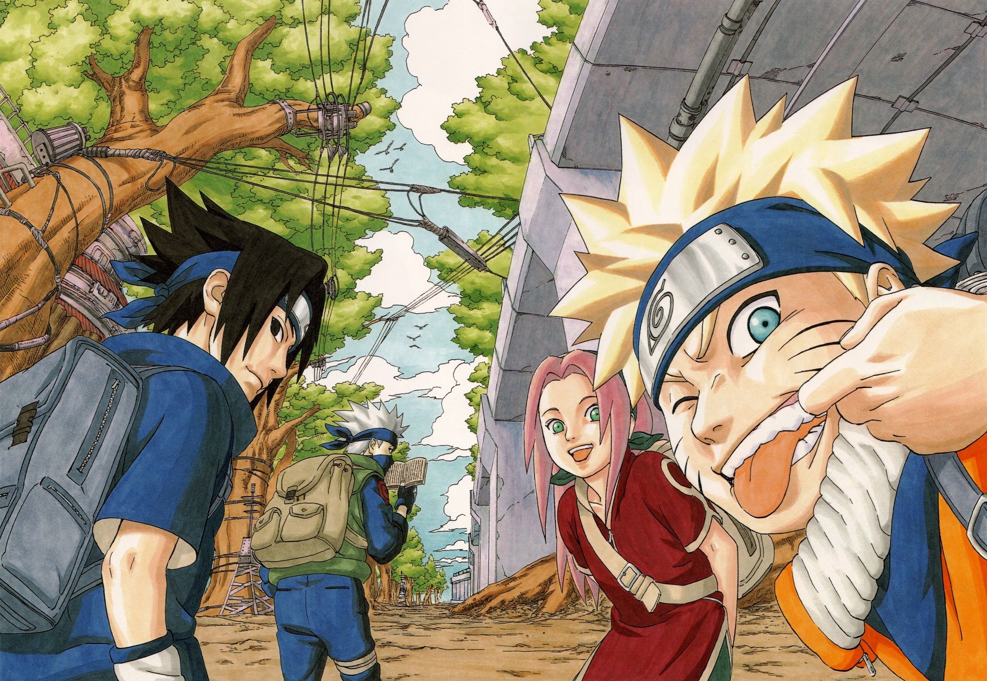 1920x1324 Epic Naruto Team: Kakashi, Sakura, Sasuke & Naruto HD Wallpaper