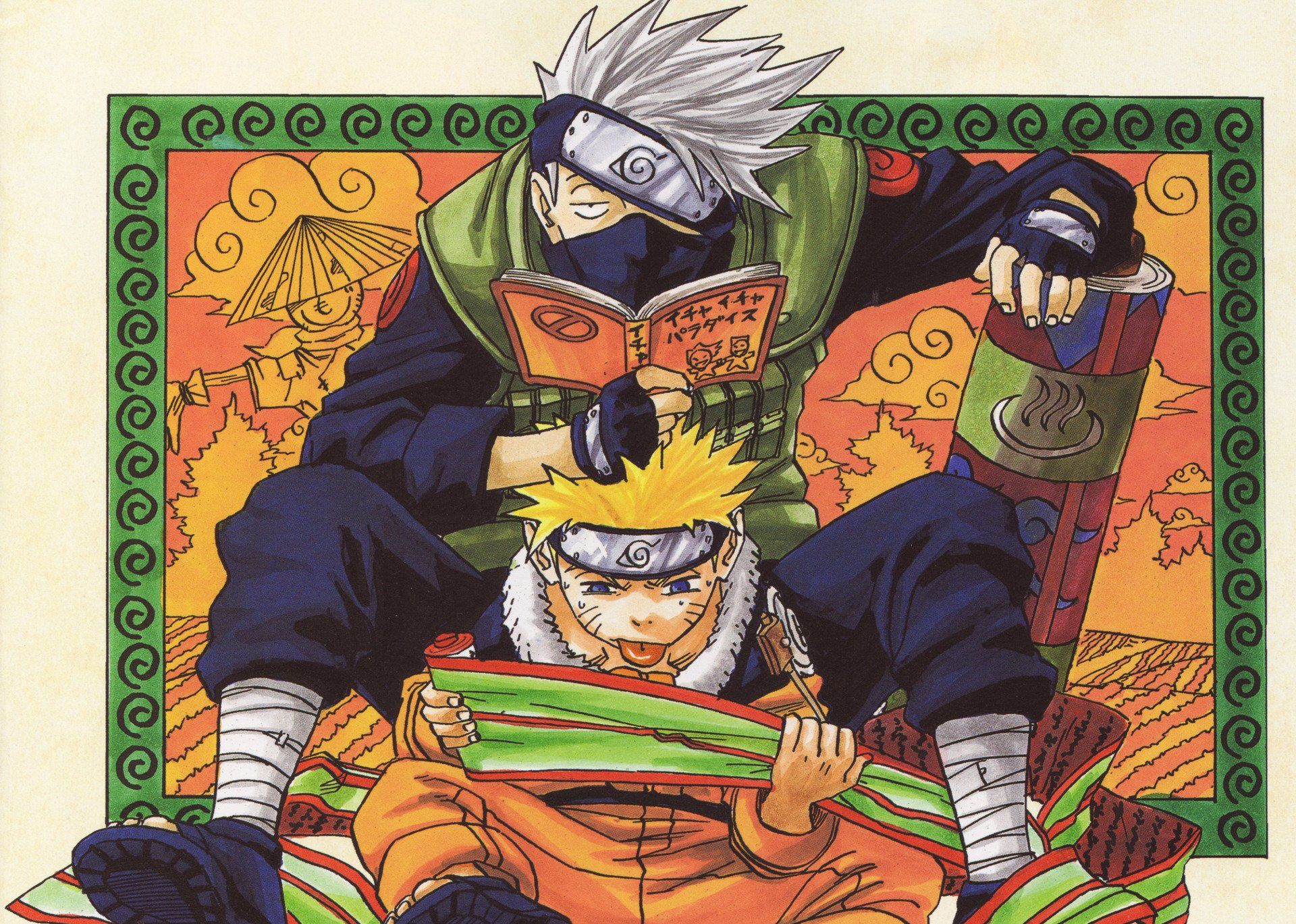 1920x1369 Hidden Leaf Duo: Kakashi & Naruto