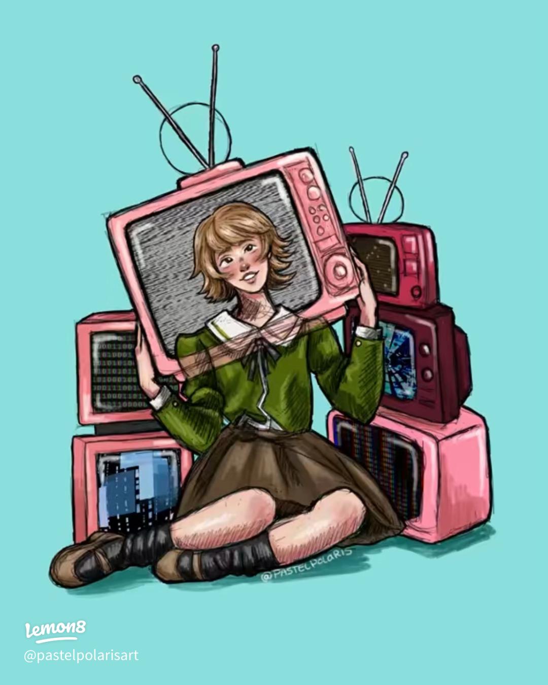 1080x1350 My Danganronpa Chihiro Fujisaki Fan Art: Glitchy Digital Illustration!