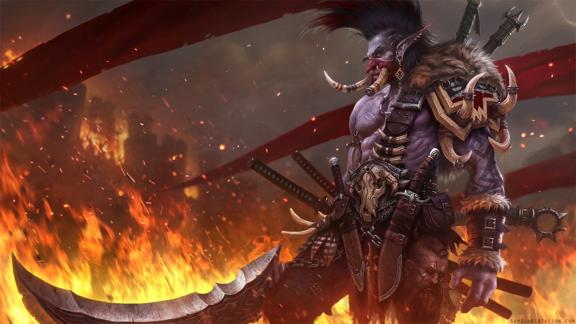1920x1080 Epic World of Warcraft Troll Warrior HD Wallpaper