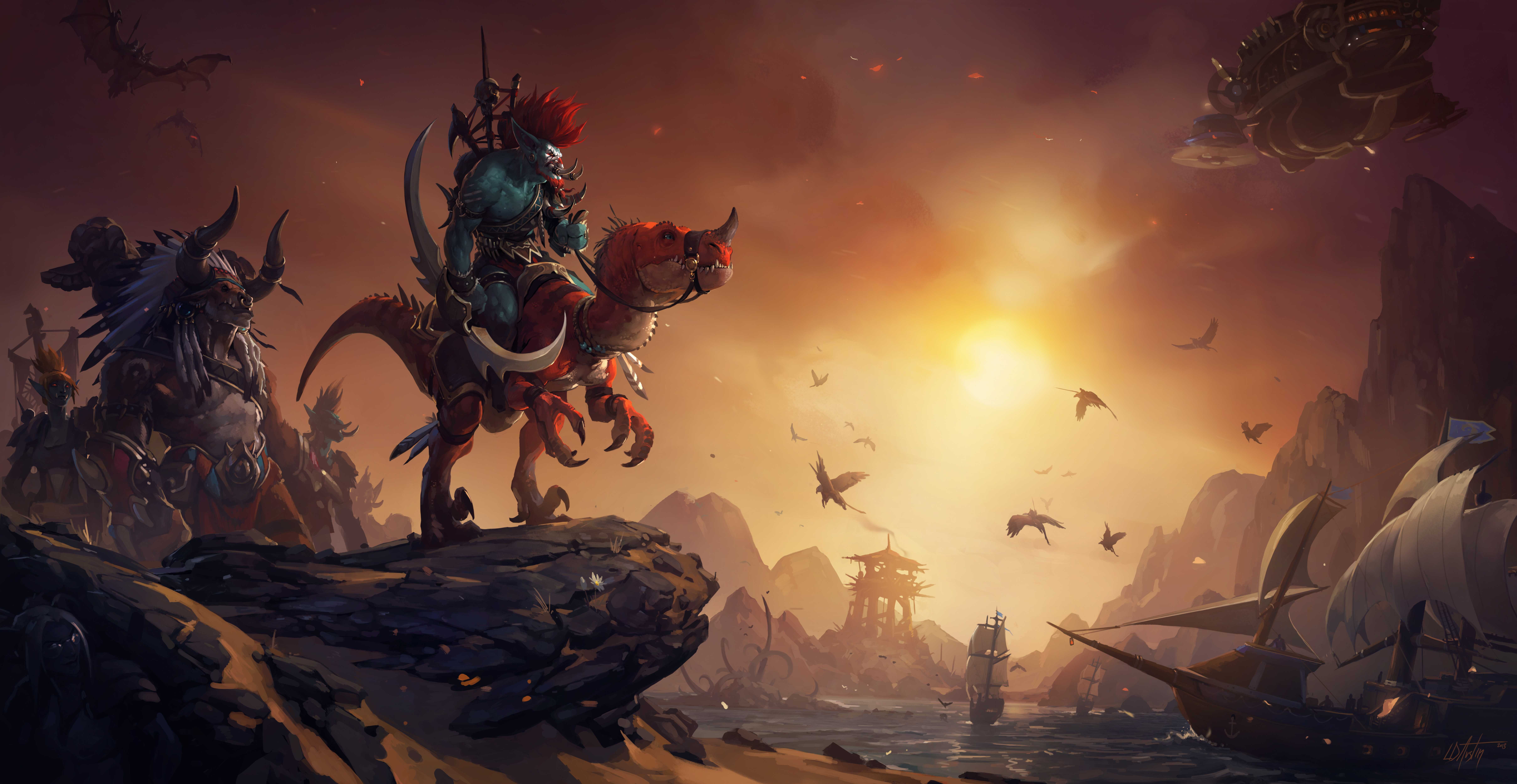 9673x5000 Troll Warlord Dota 2 illustration HD wallpaper