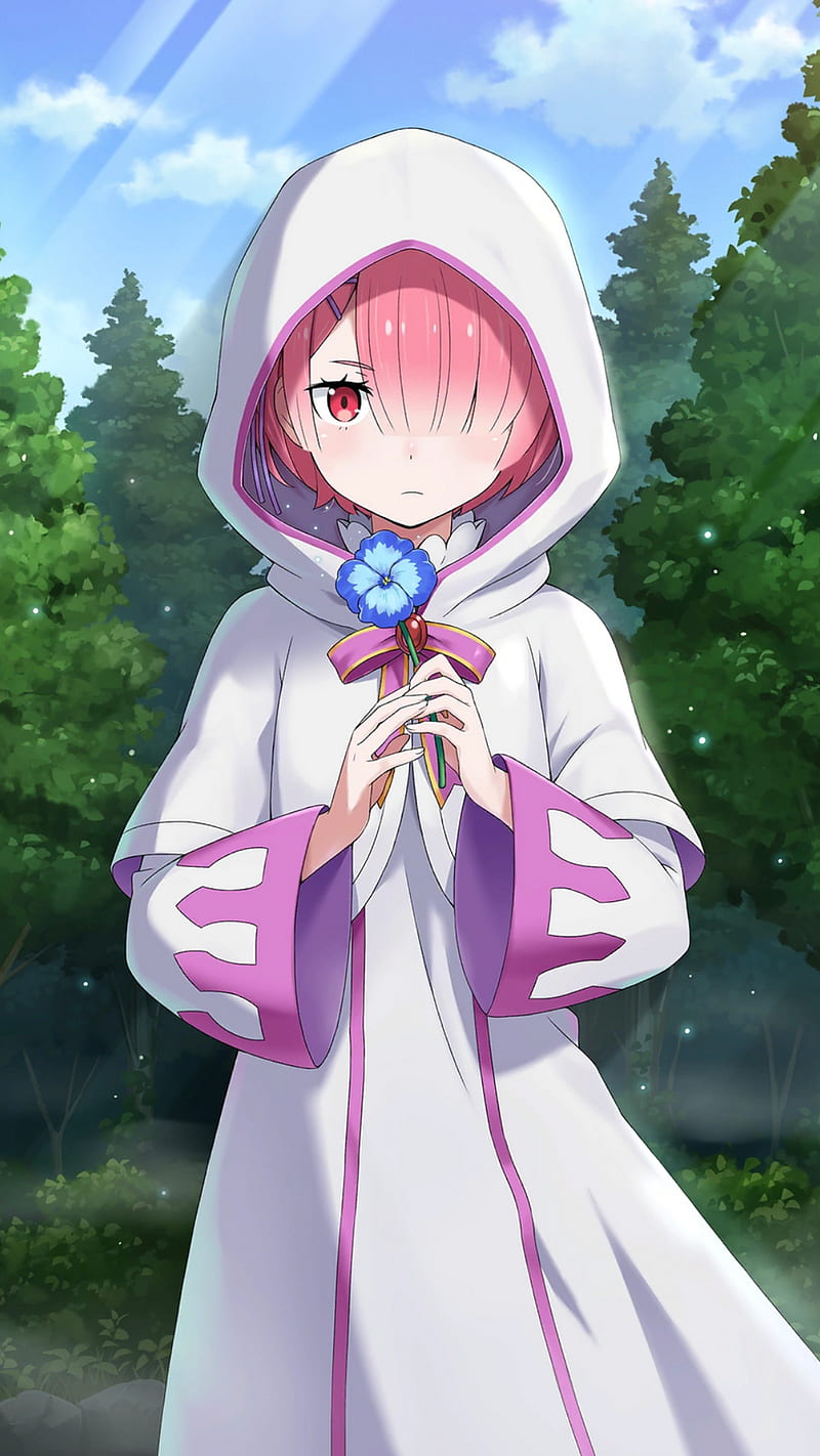800x1422 HD re zero ram sky wallpaper